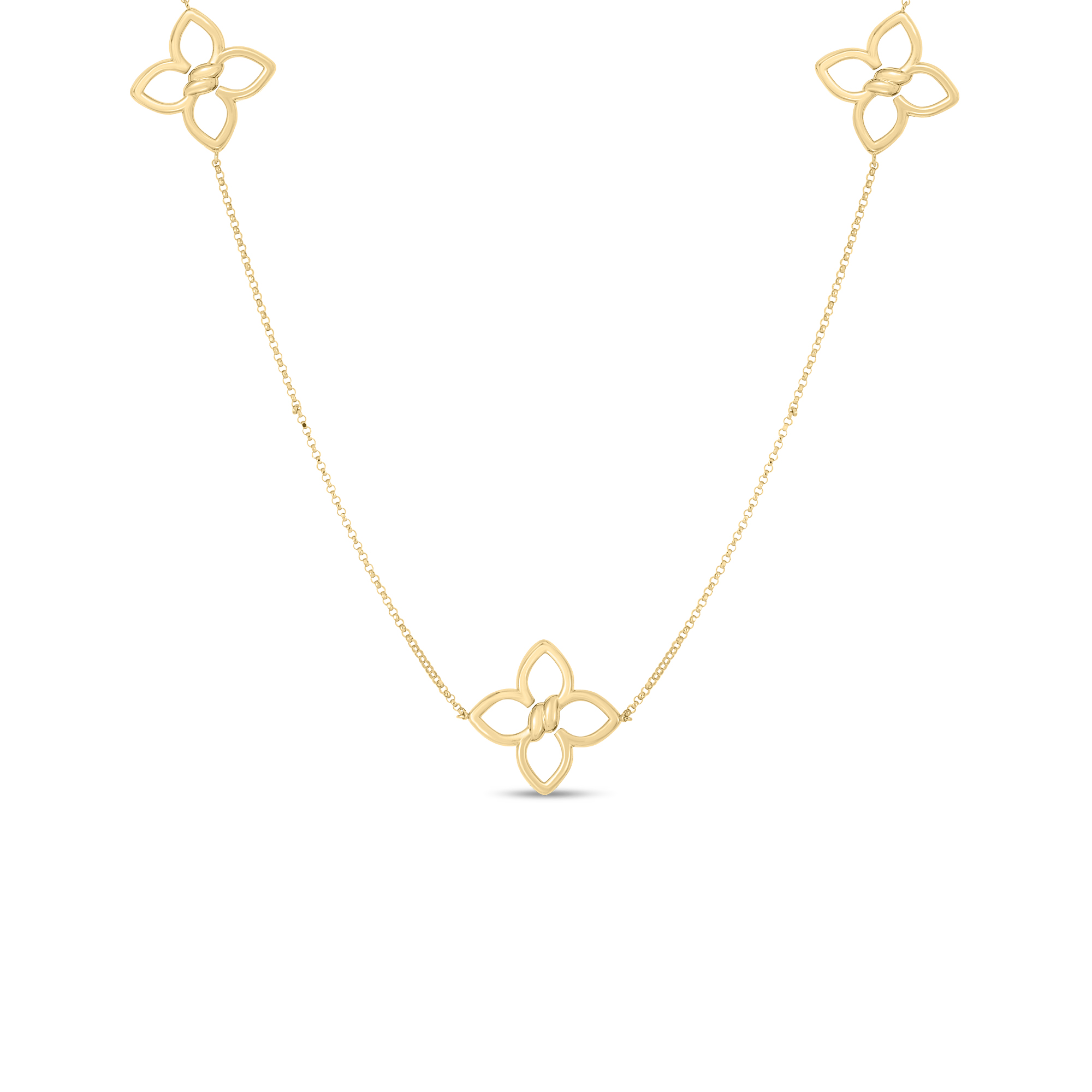 Roberto Coin 18K Yellow Gold Cialoma Diamond Flower Necklace