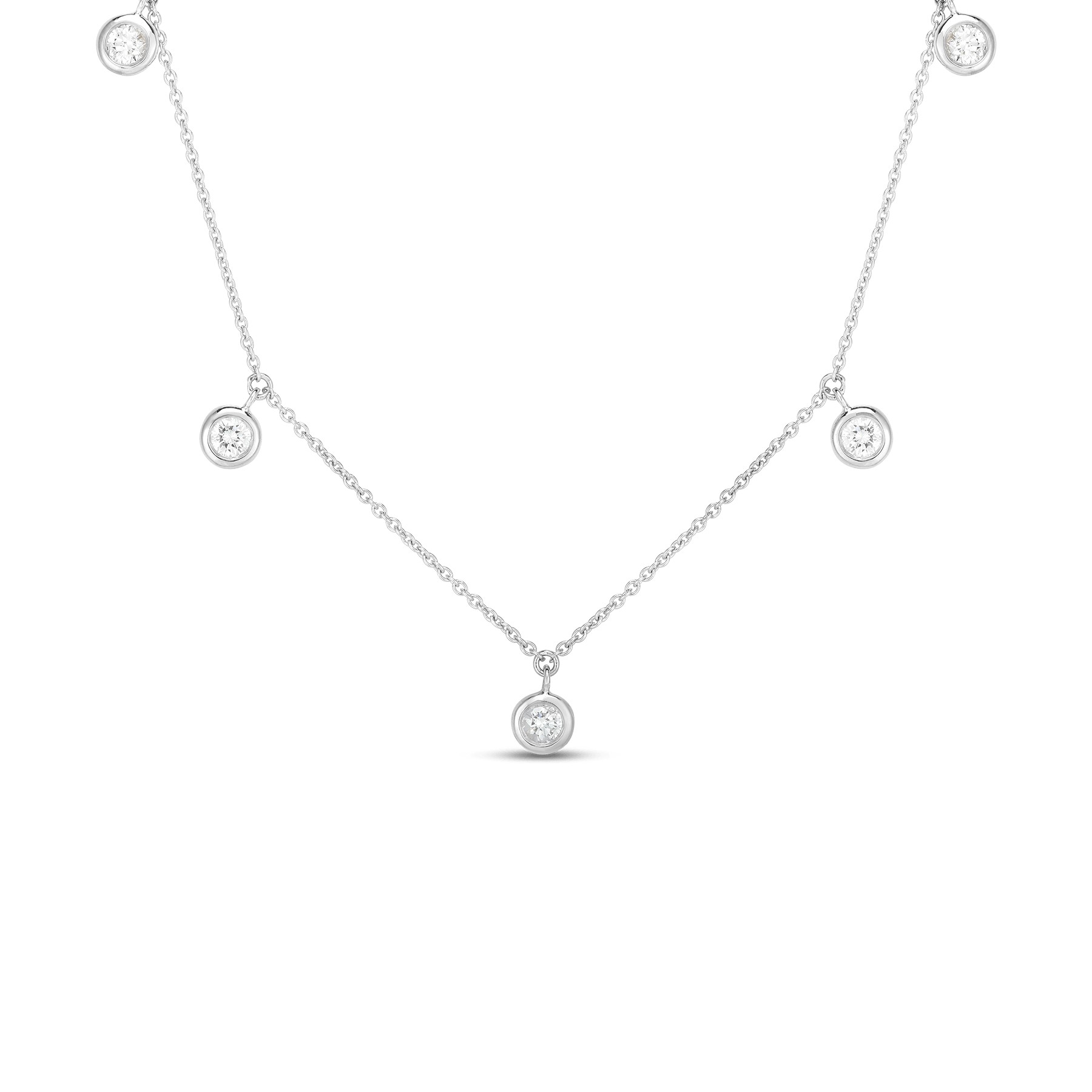 Roberto Coin 18K White Gold Diamonds by the Inch Necklace