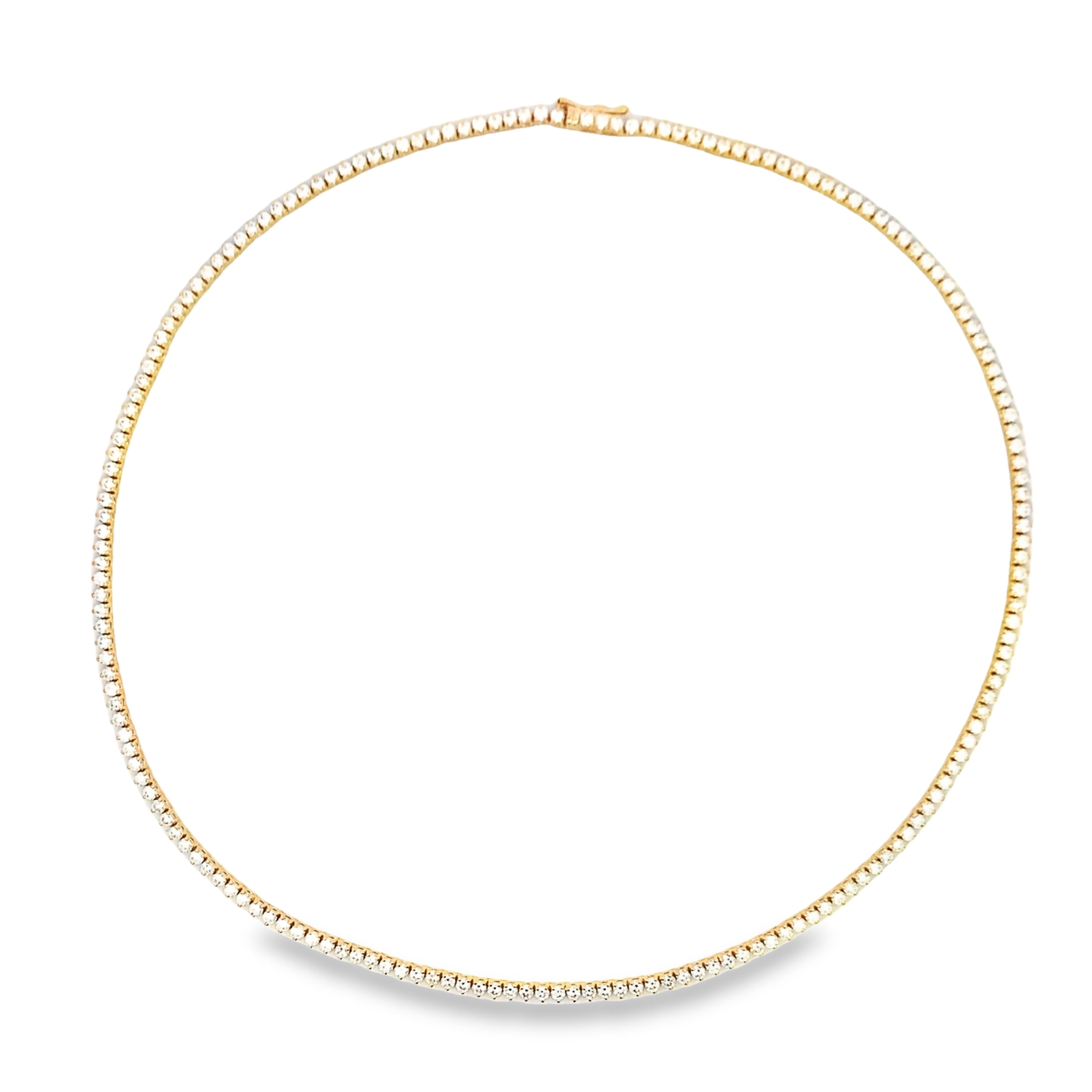 Norman Silverman 18K Yellow Gold Diamond Tennis Necklace