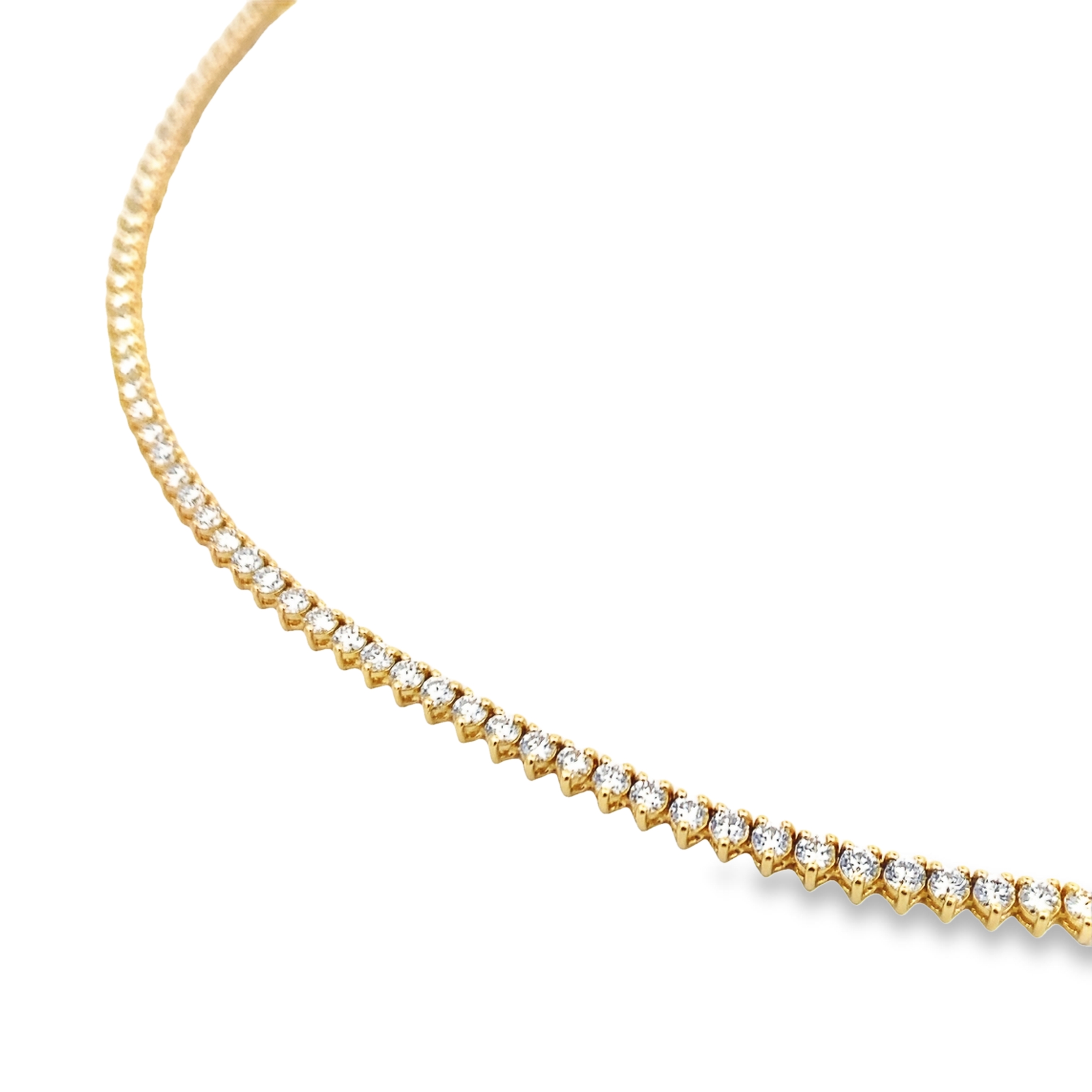 Norman Silverman 18K Yellow Gold Diamond Tennis Necklace