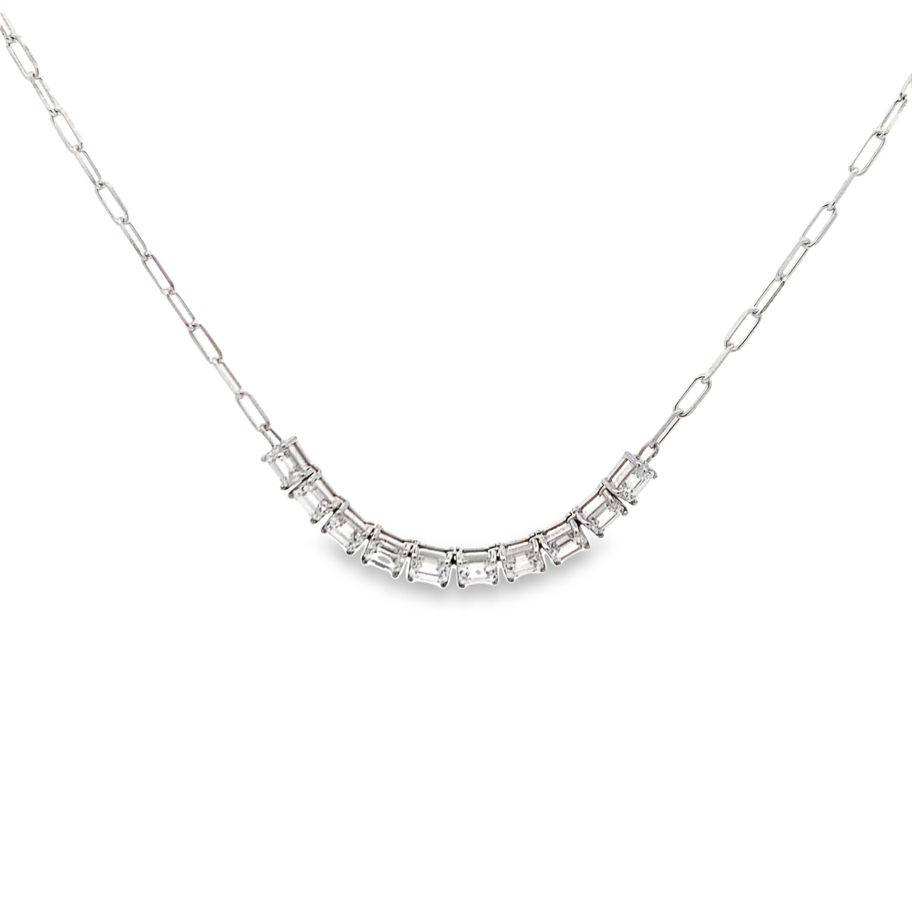 Norman Silverman 18K White Gold Floating Diamond Necklace