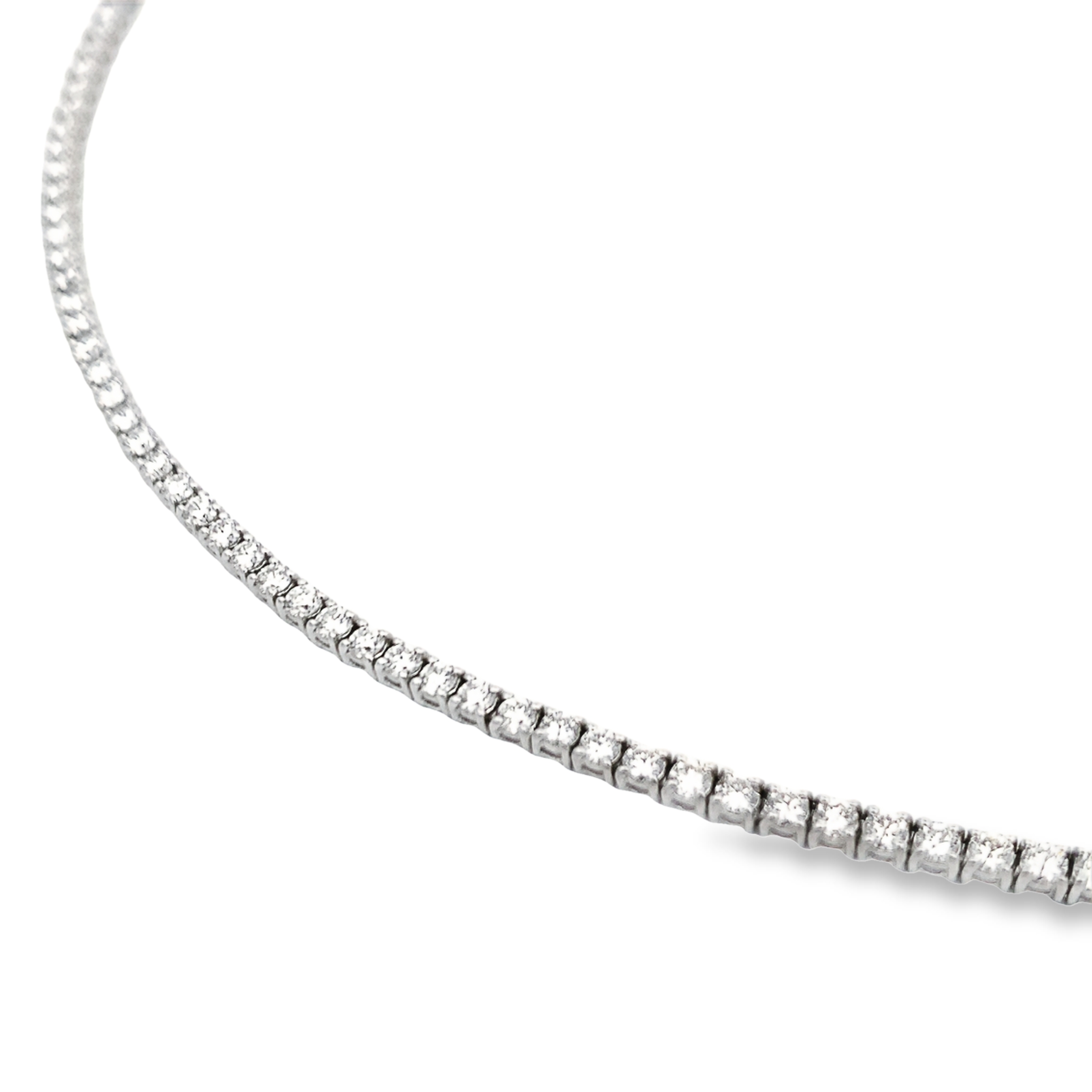 Norman Silverman 18K White Gold Diamond Tennis Necklace