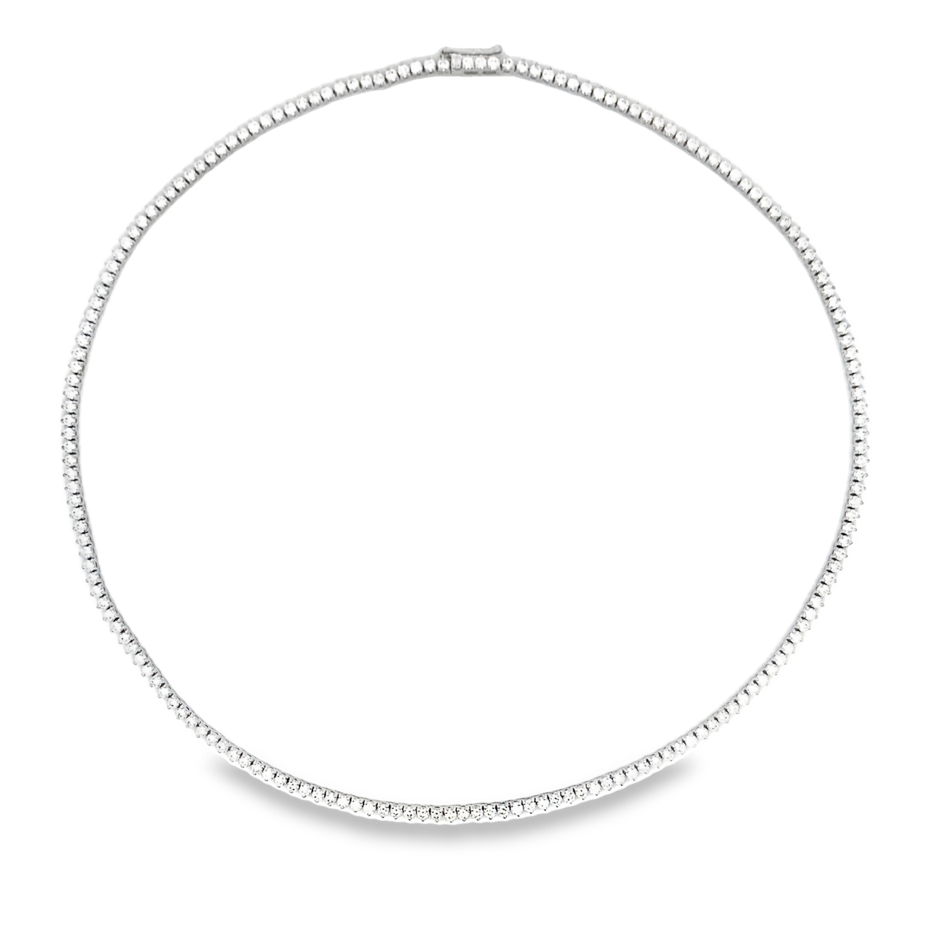 Norman Silverman 18K White Gold Diamond Tennis Necklace