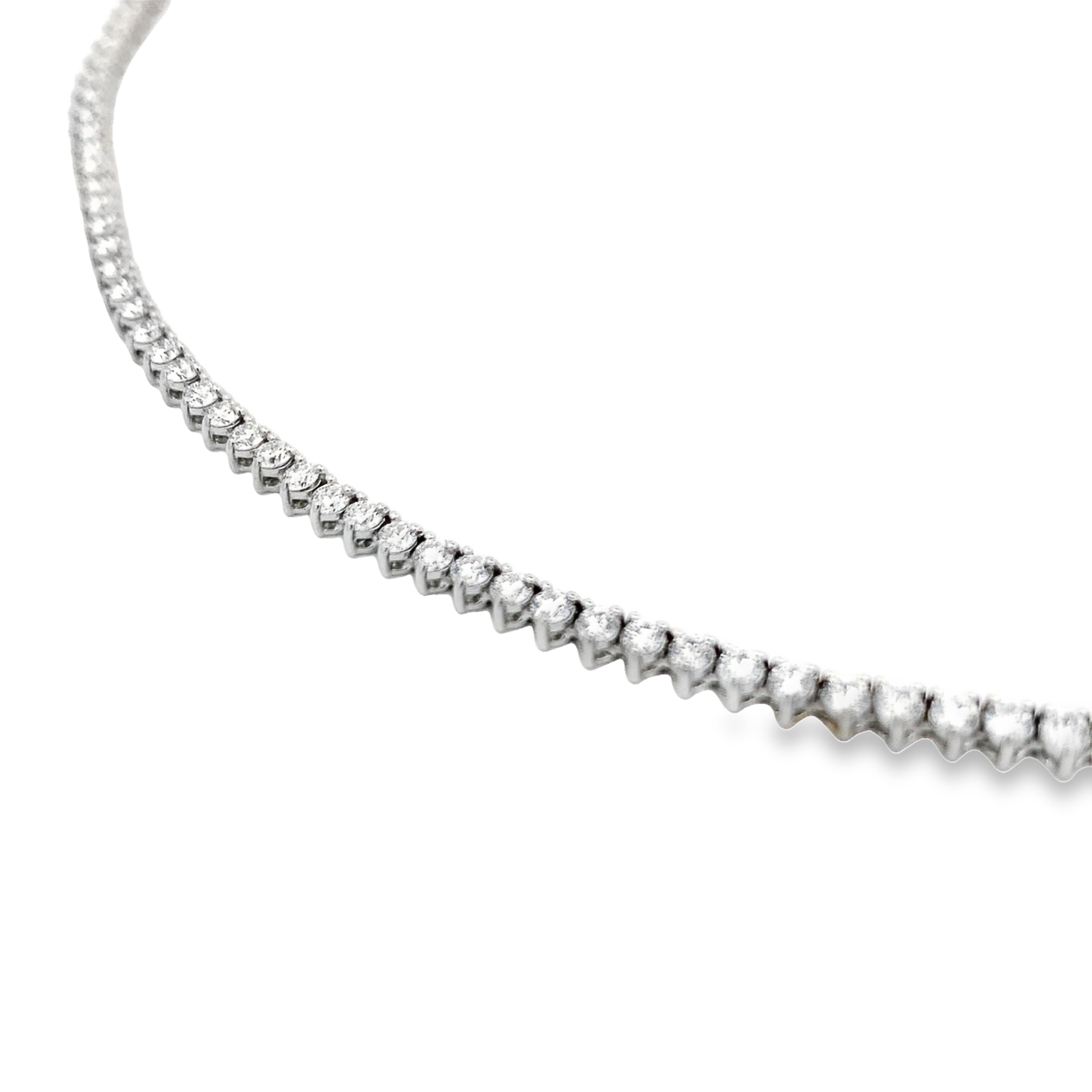 Norman Silverman 18K White Gold Diamond Tennis Necklace