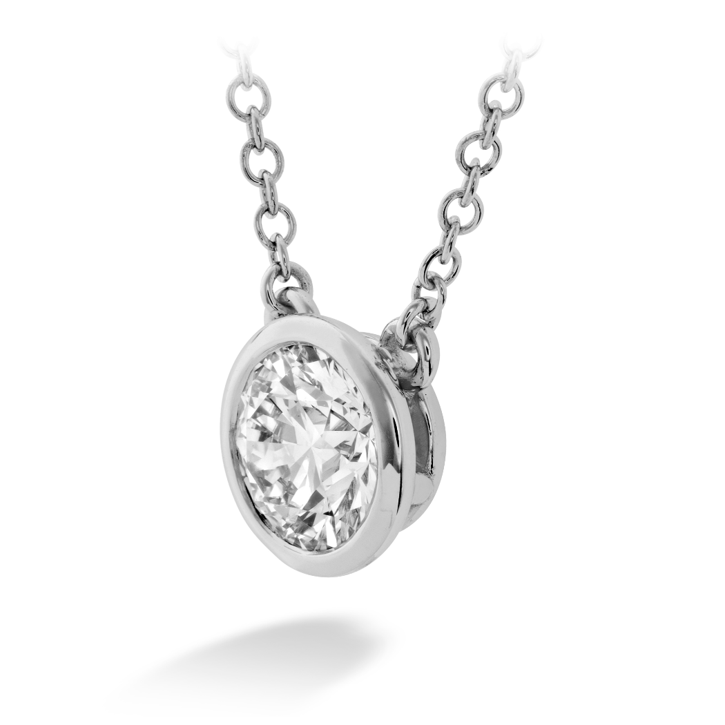 Hearts On Fire 18K White Gold Bezel Solitaire Necklace