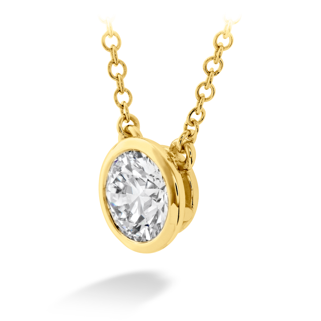 Hearts On Fire 18K Yellow Gold Bezel Diamond Solitaire Necklace