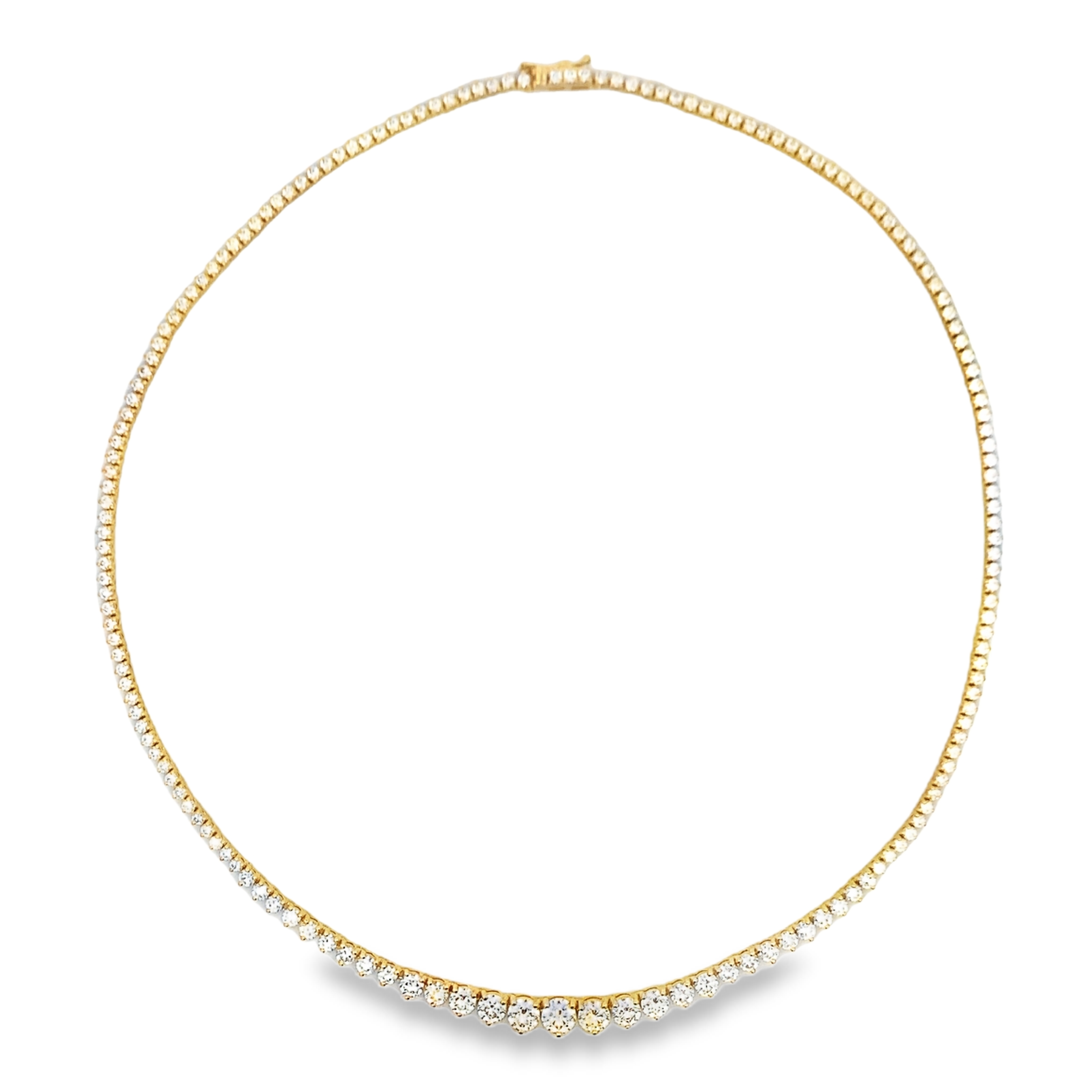 Norman Silverman 18K Yellow Gold Graduated Tennis Necklace