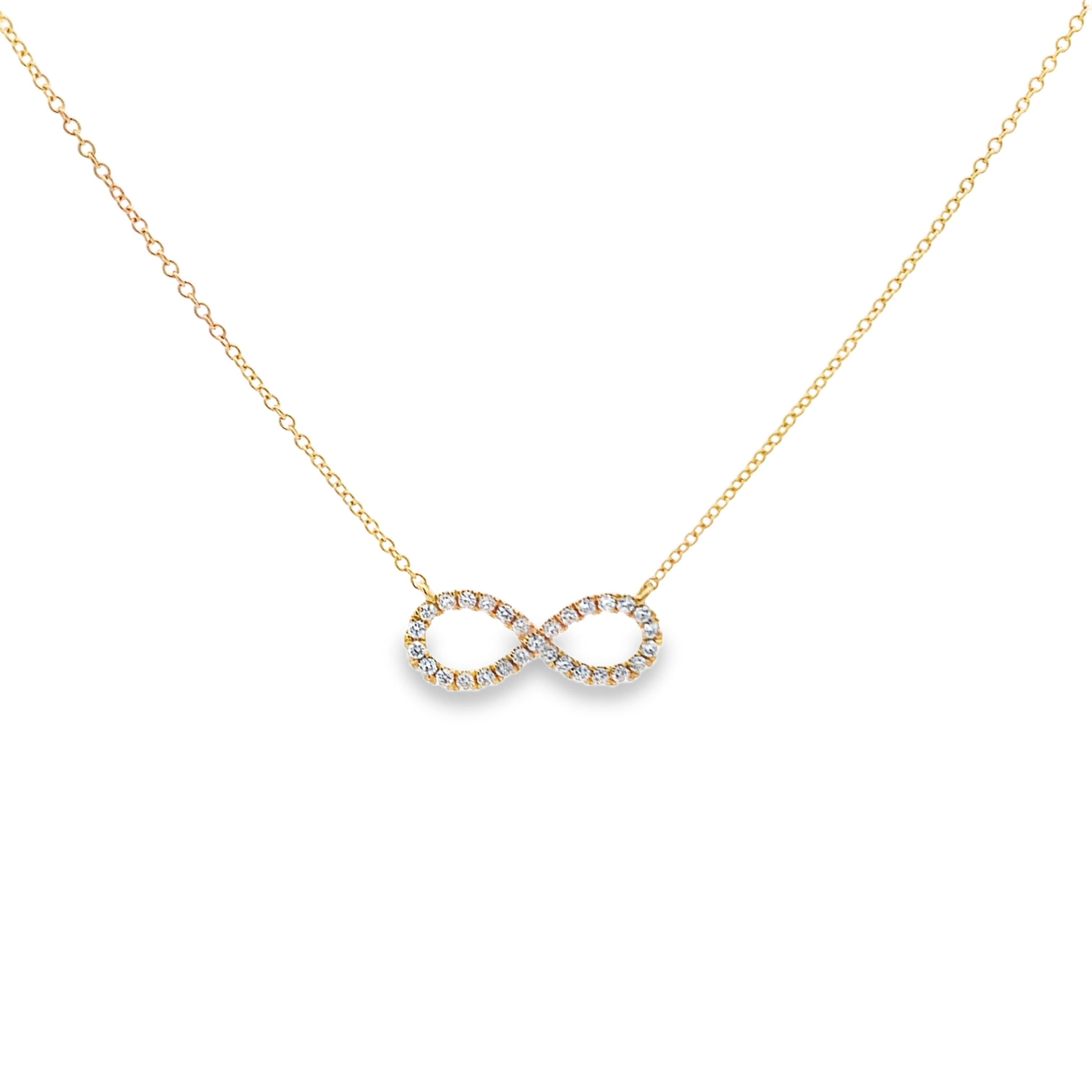 18K Yellow Gold Diamond Infinity Necklace