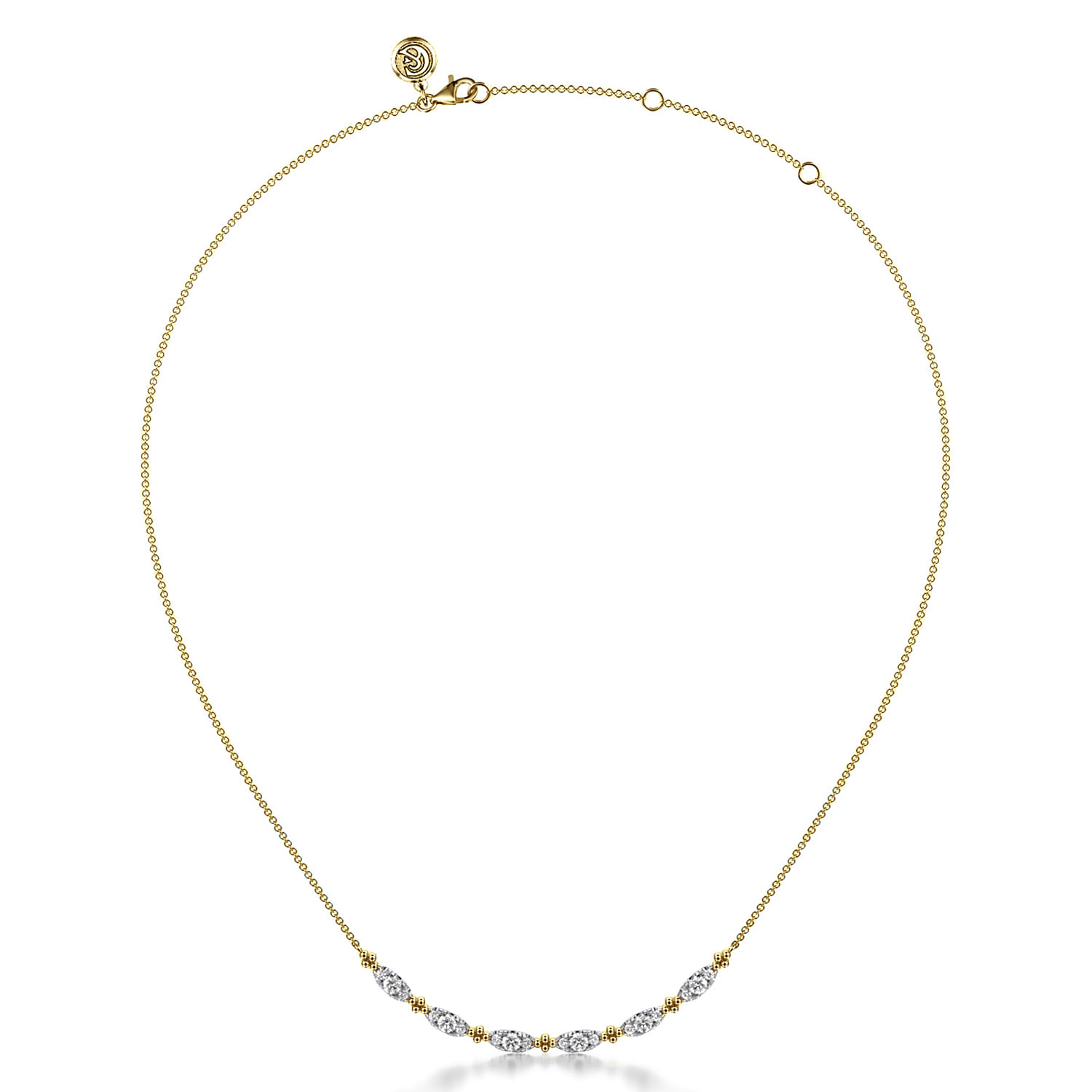 Gabriel & Co. 14K Yellow Gold Curved Bujukan Necklace