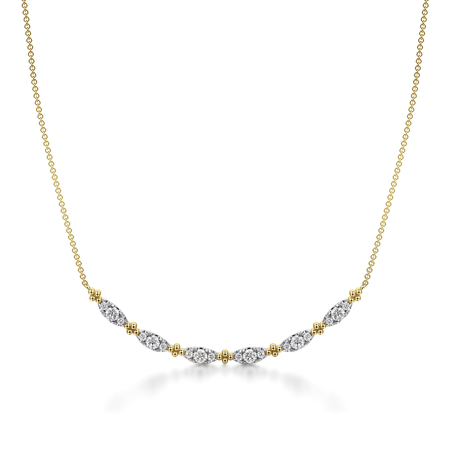 Gabriel & Co. 14K Yellow Gold Curved Bujukan Necklace