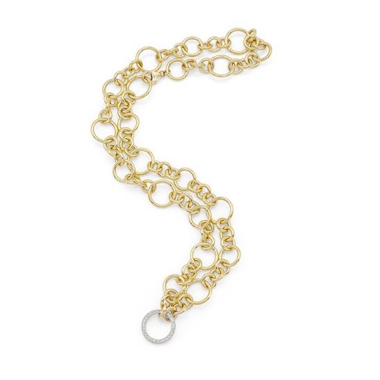 Rudolf Friedmann 14K White & Yellow Gold Diamond Circle Link Necklace