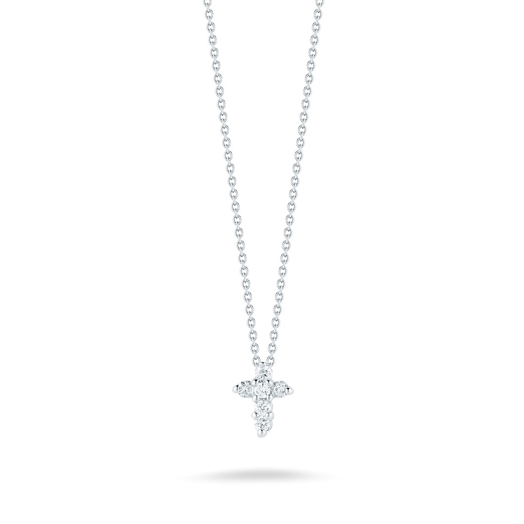 Roberto Coin 18K White Gold Tiny Treasures Cross Pendant