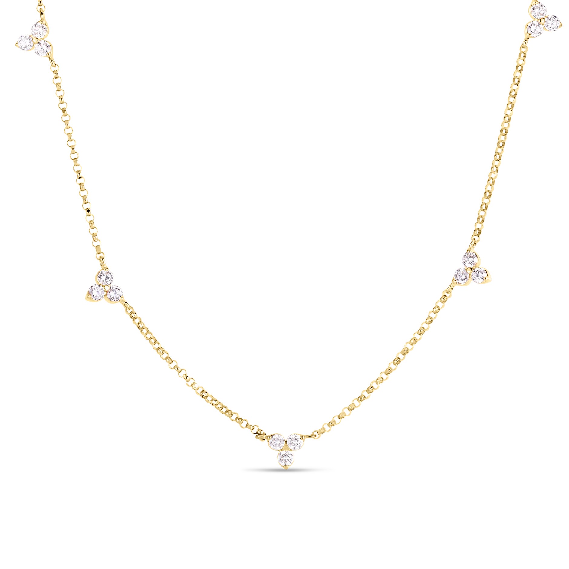 Roberto Coin 18K Yellow Gold Love By The Inch Diamond Necklace