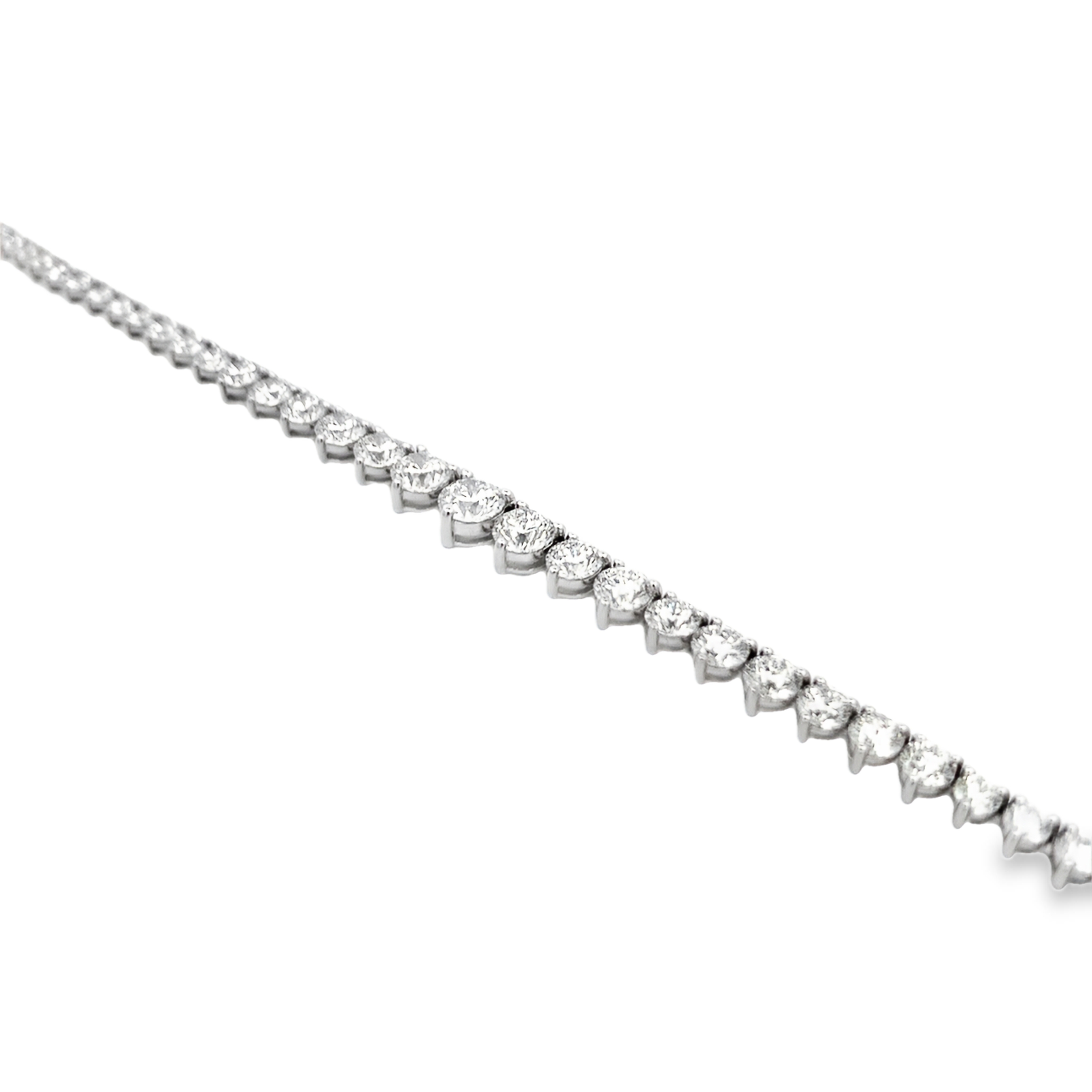 Norman Silverman 18K White Gold Graduated Tennis Necklace