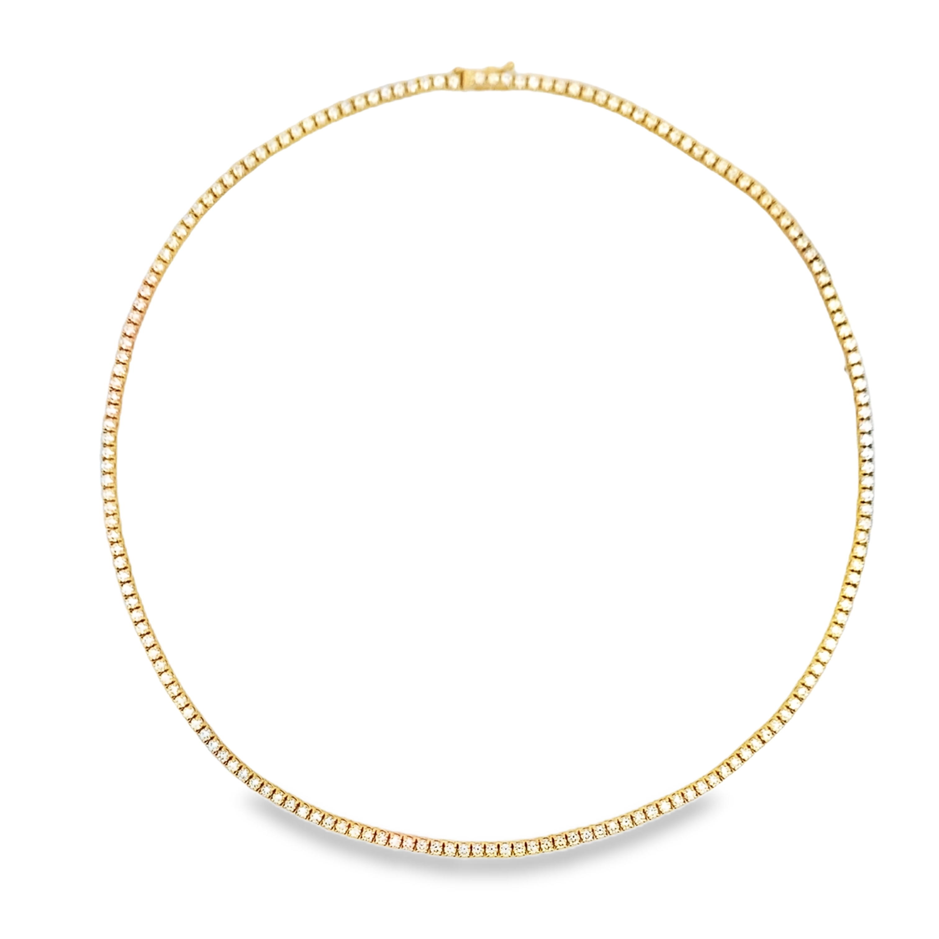 Norman Silverman 18K Yellow Gold Straight Line Tennis Necklace