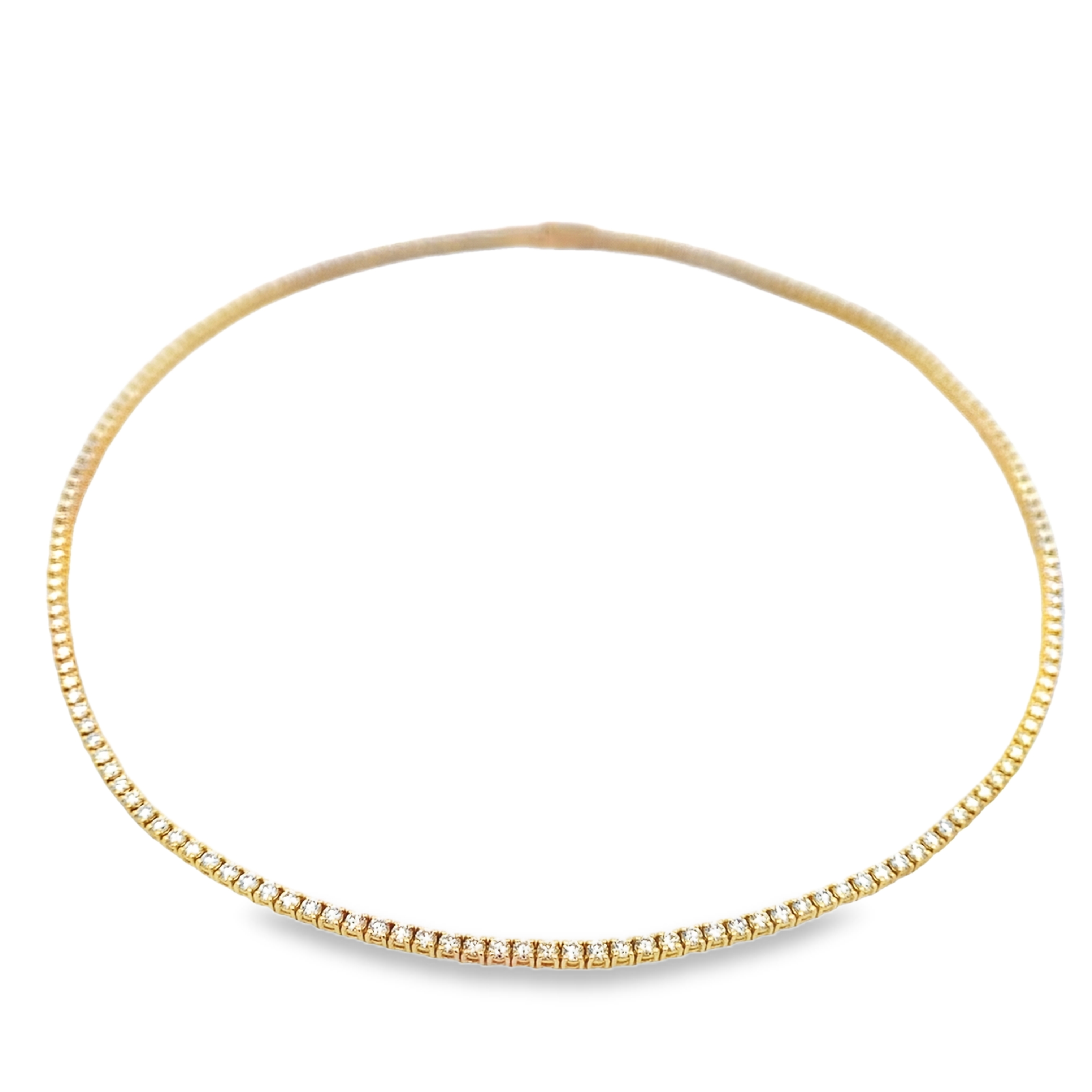 Norman Silverman 18K Yellow Gold Straight Line Tennis Necklace