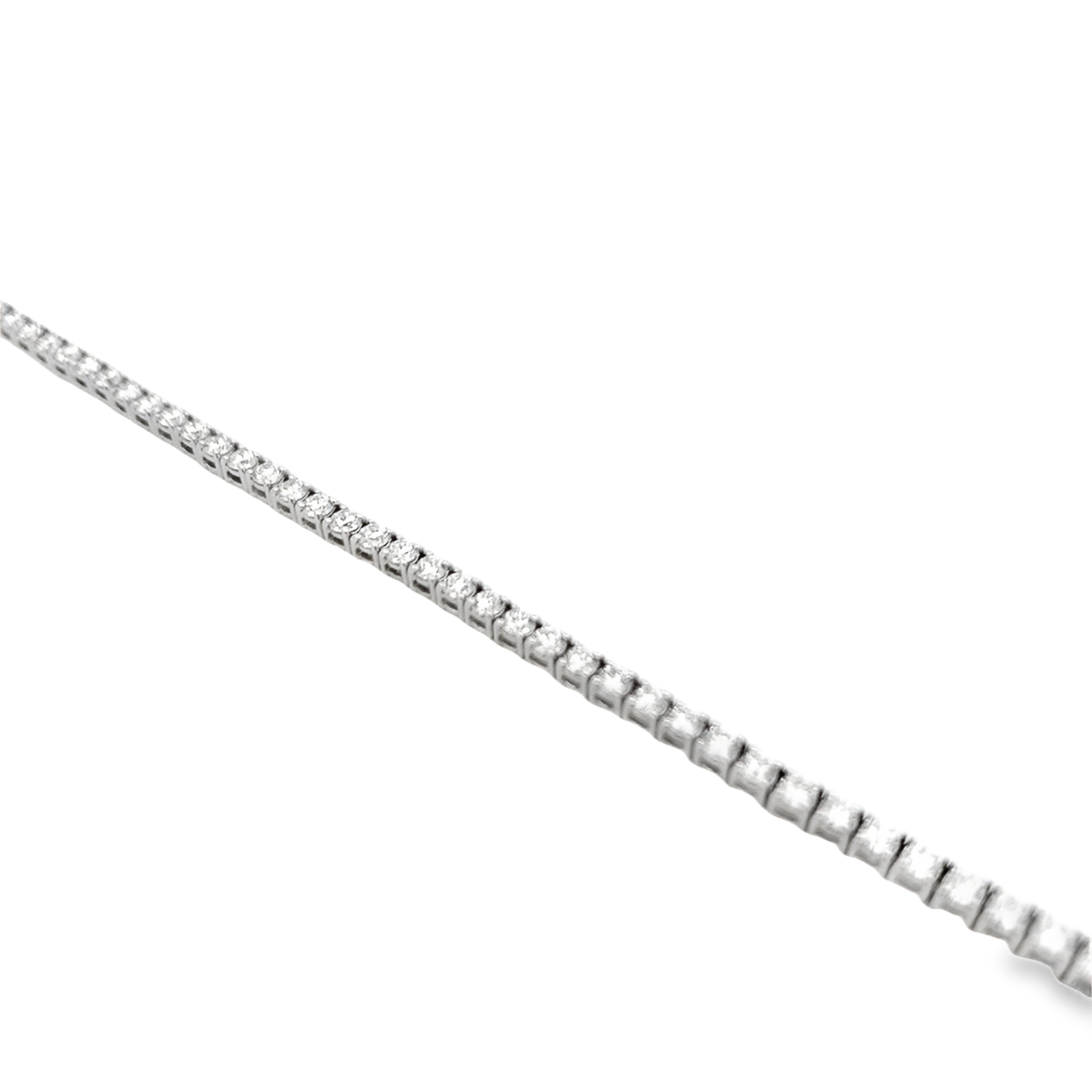 Norman Silverman 18K White Gold Straight Line Tennis Necklace