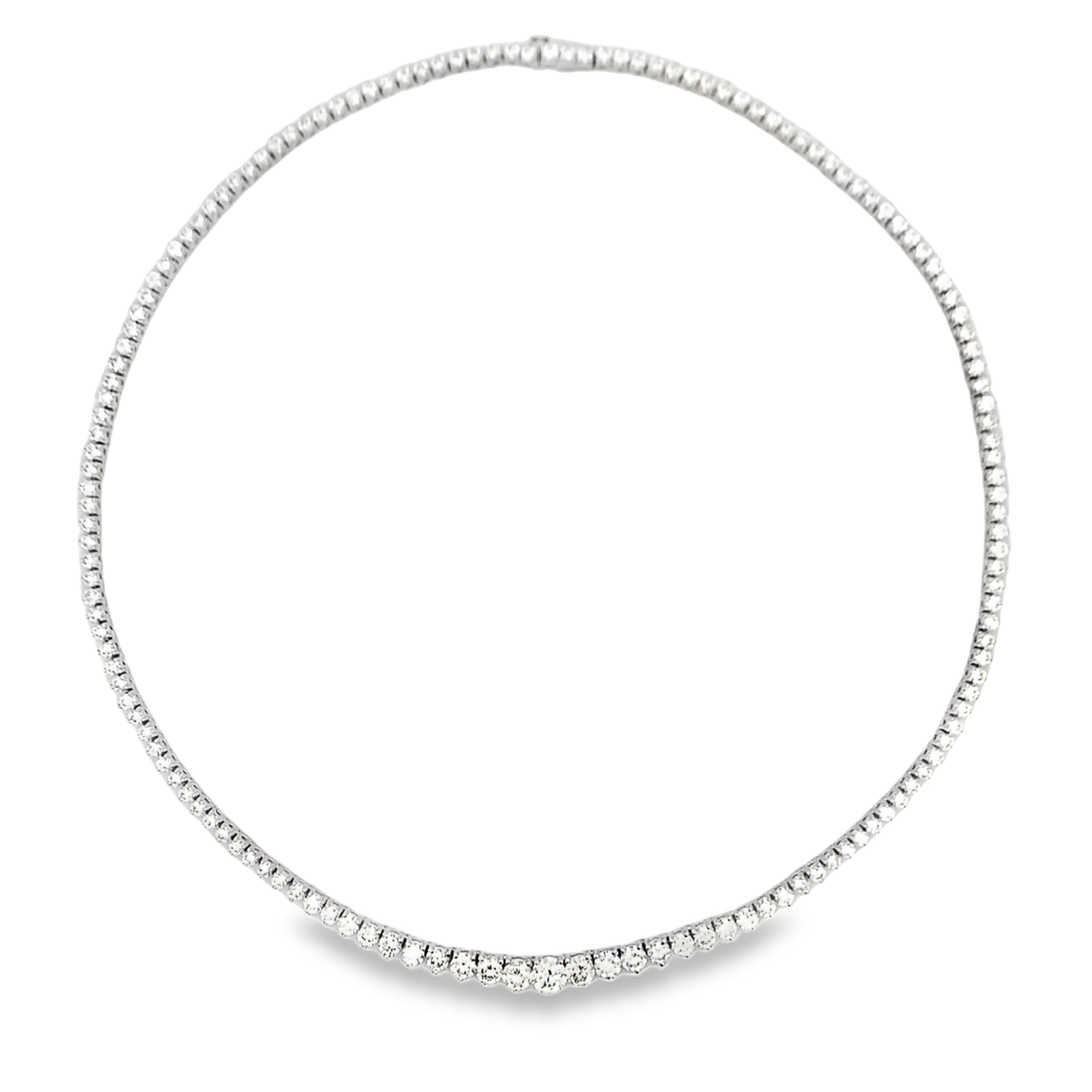 Platinum Graduated Diamond Tennis Necklace 17