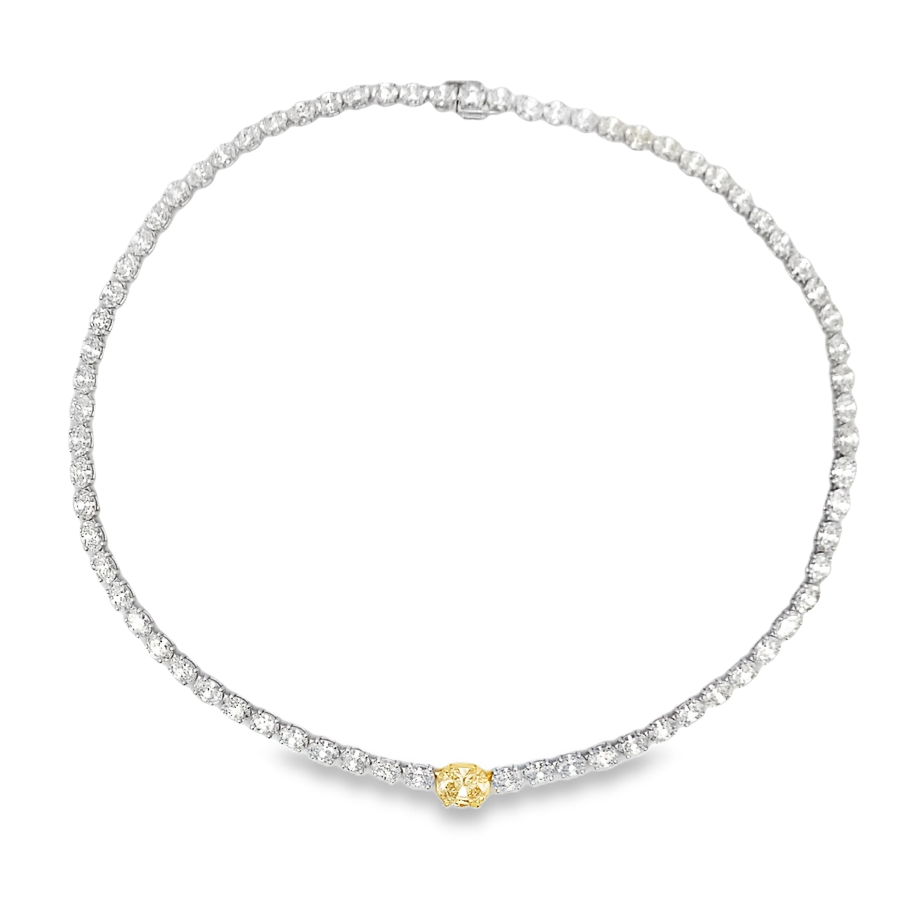 Norman Silverman 18K Two-Tone Yellow Diamond Center Tennis Necklace