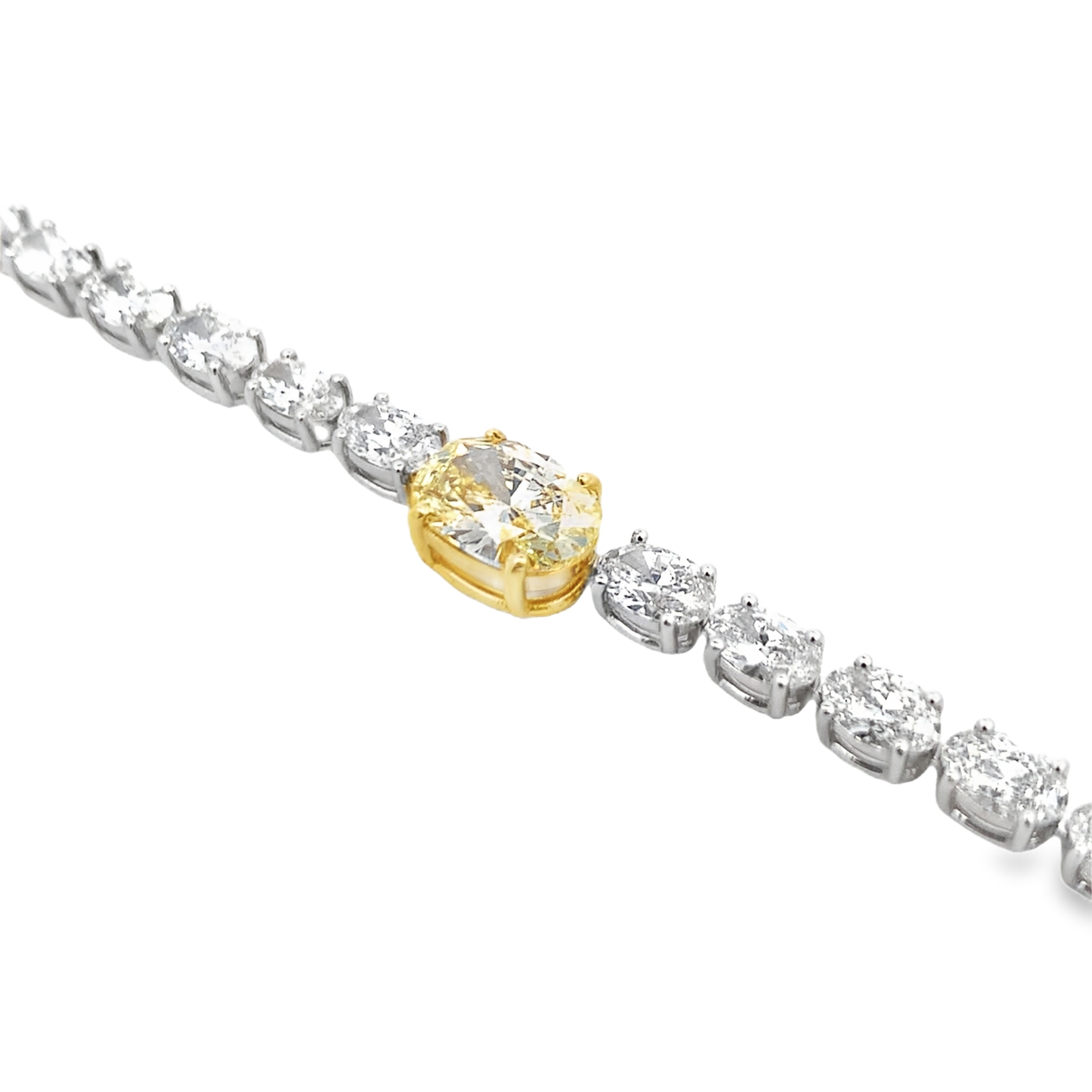 Norman Silverman 18K Two-Tone Yellow Diamond Center Tennis Necklace