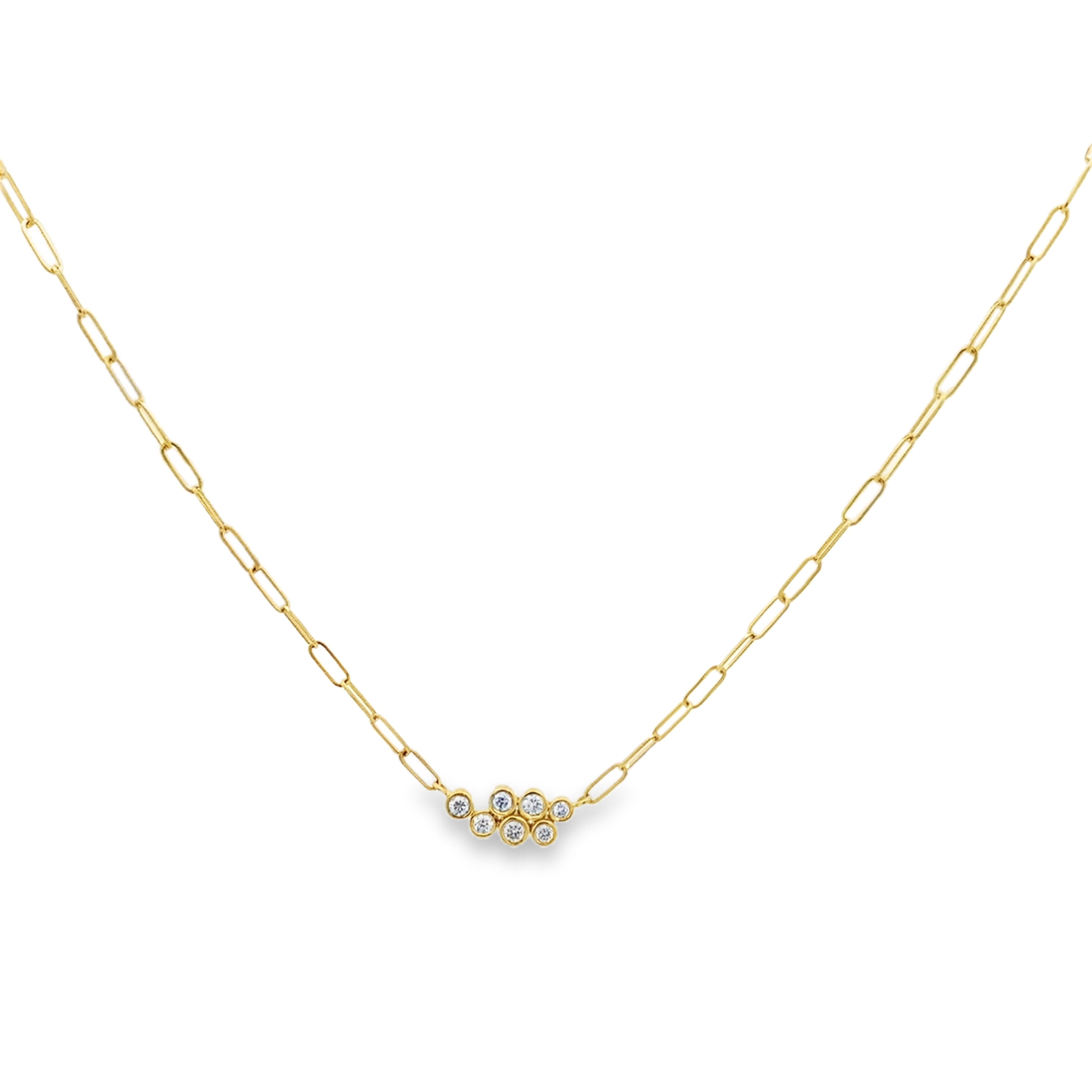 Lauren K 18K Yellow Gold Diamond Bubble Cluster Necklace