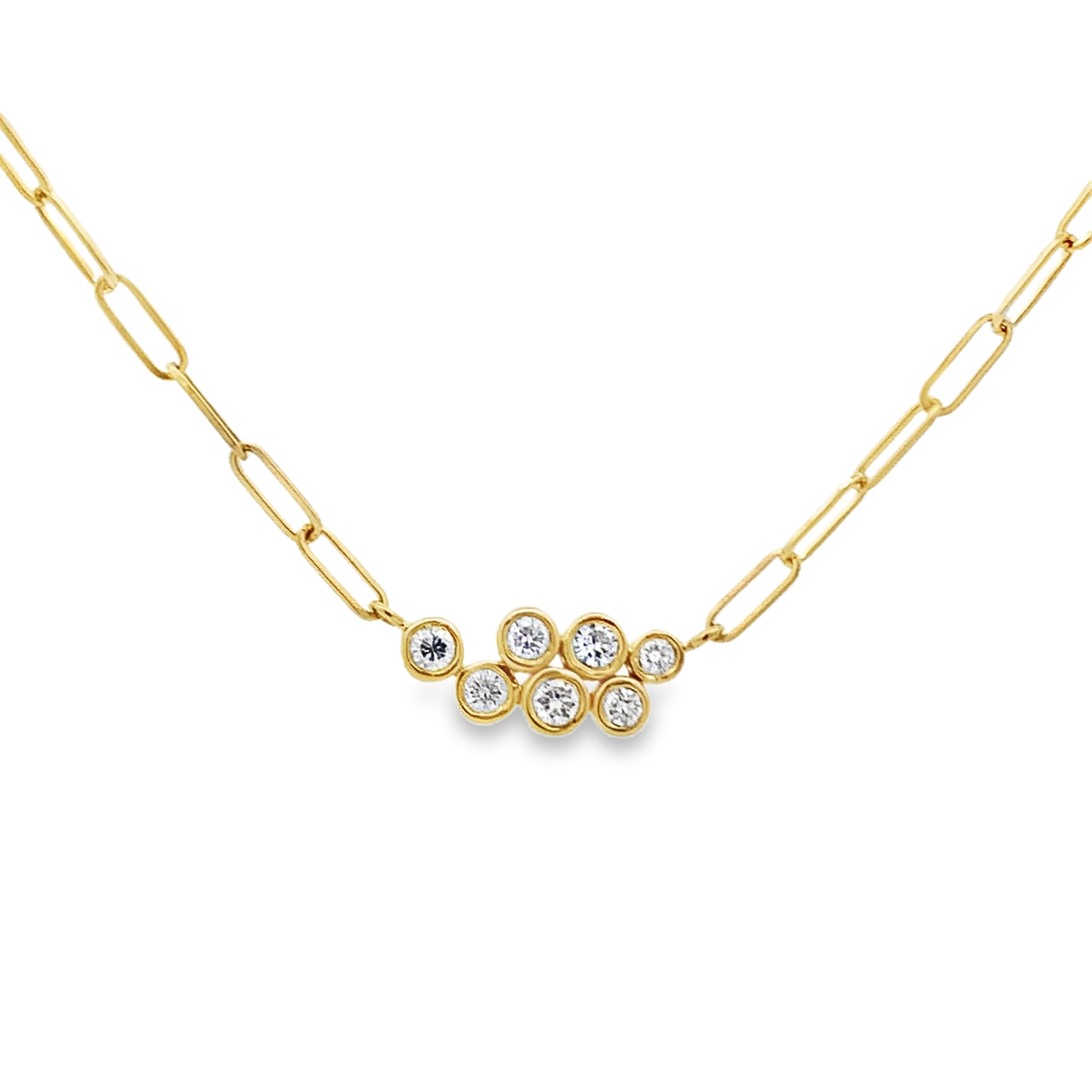 Lauren K 18K Yellow Gold Diamond Bubble Cluster Necklace