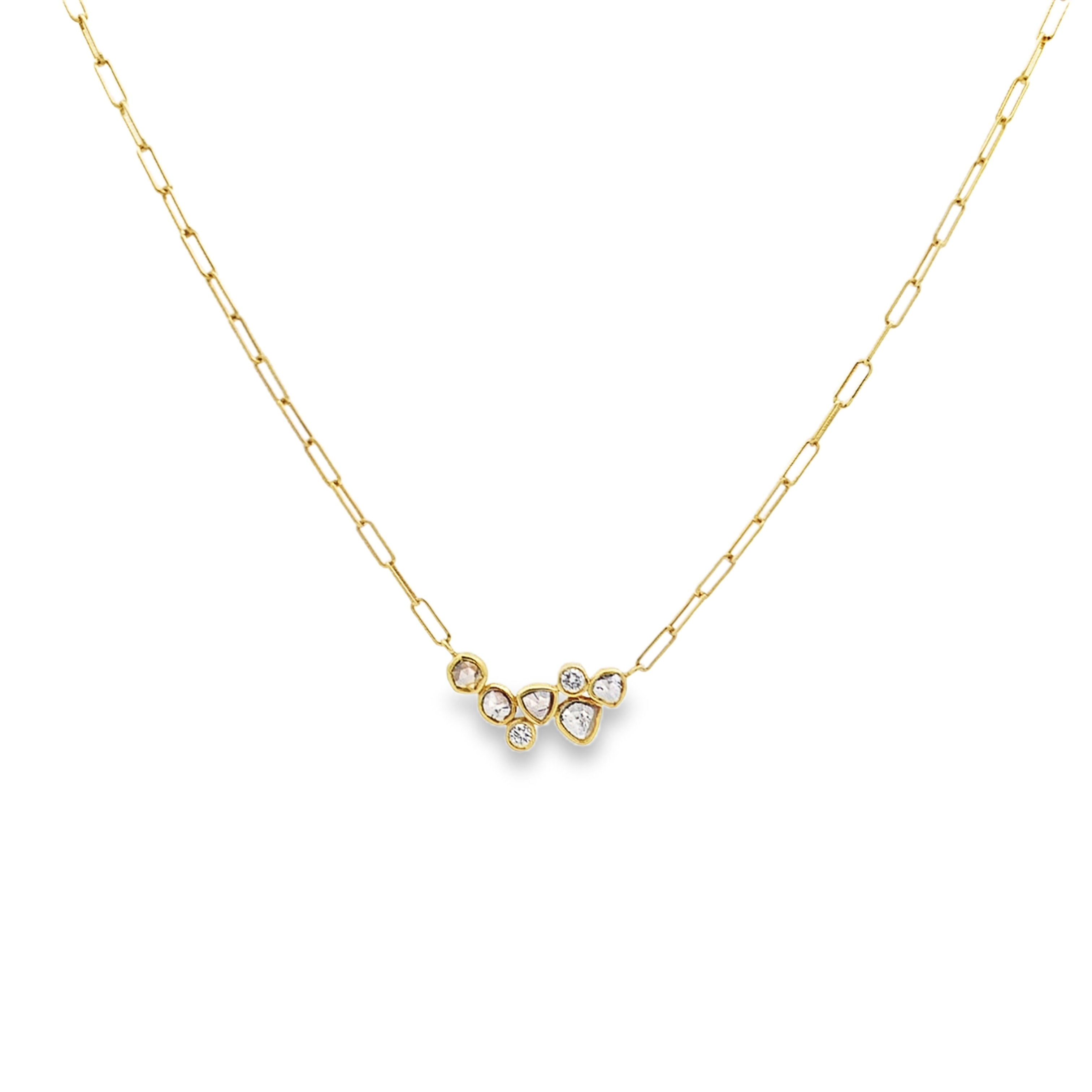 Lauren K 18K Yellow Gold Champagne Diamond Bubble Necklace