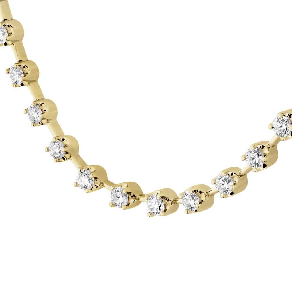 Memoire 18K Yellow Gold Diamond Station Necklace