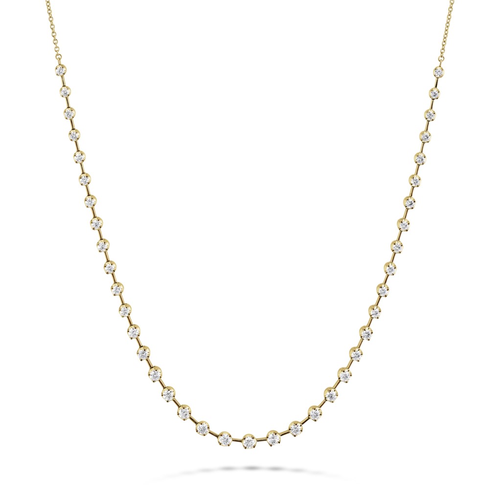 Memoire 18K Yellow Gold Diamond Station Necklace