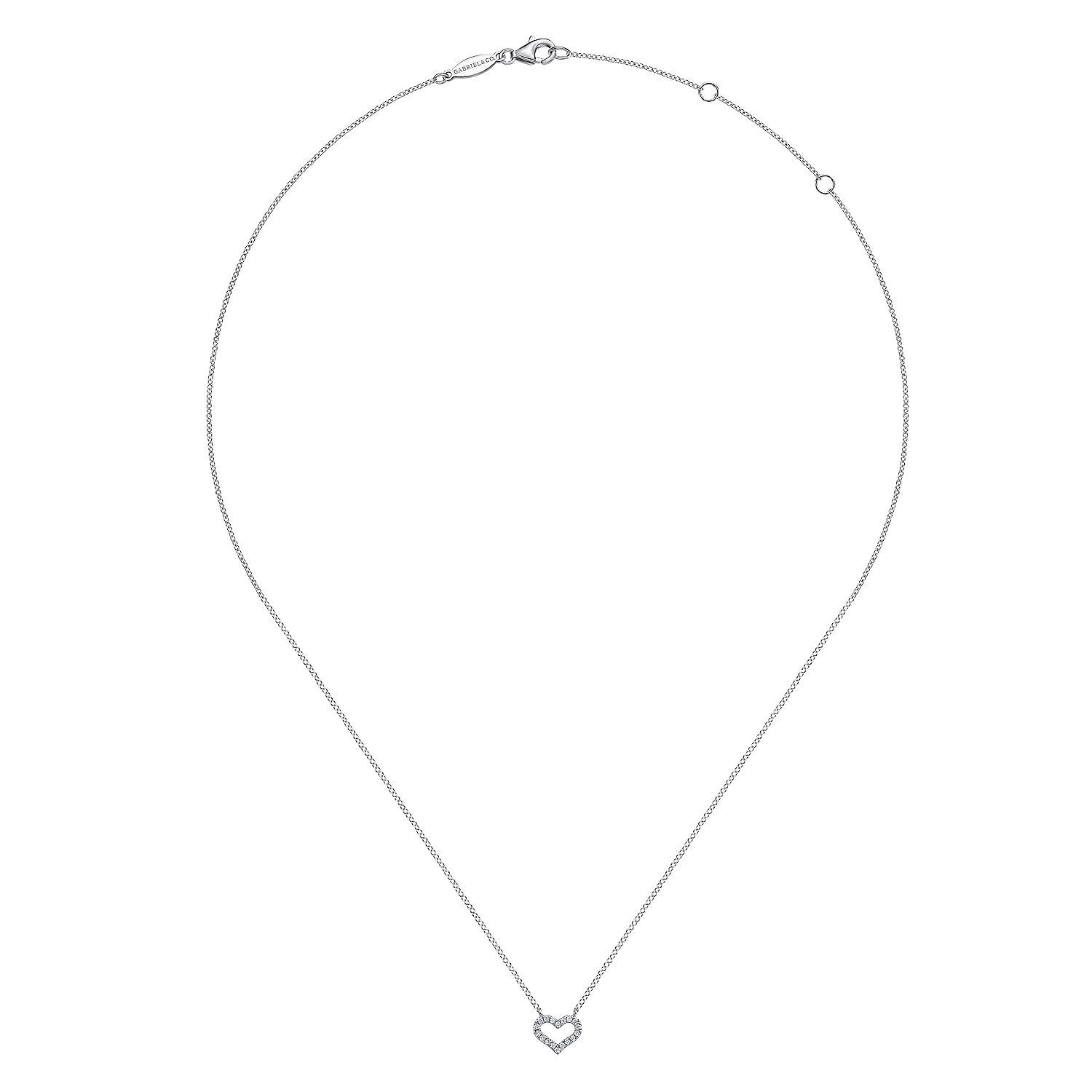 Gabriel & Co. 14K White Gold Diamond Heart Necklace