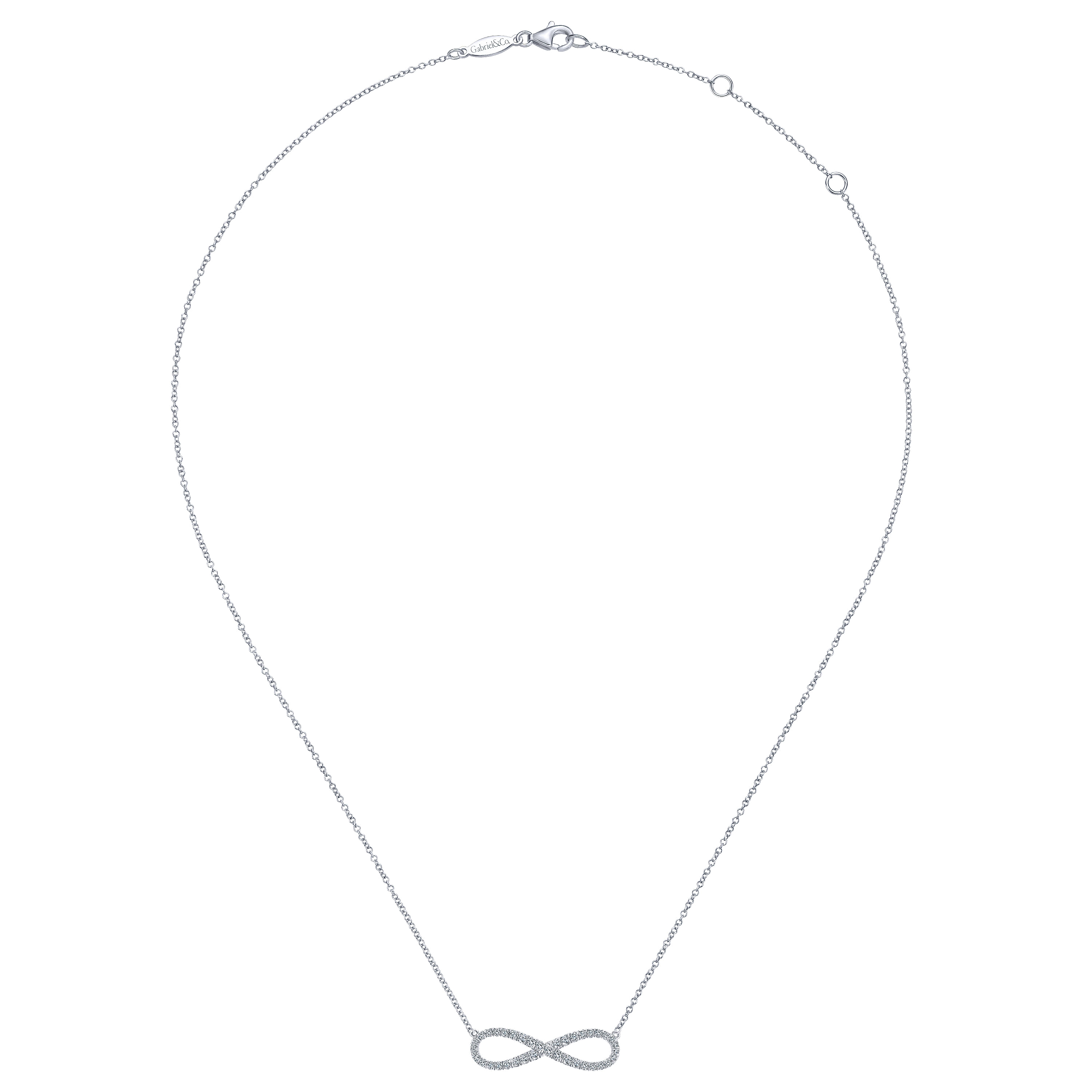 Gabriel & Co. 14K White Gold Diamond Infinity Necklace