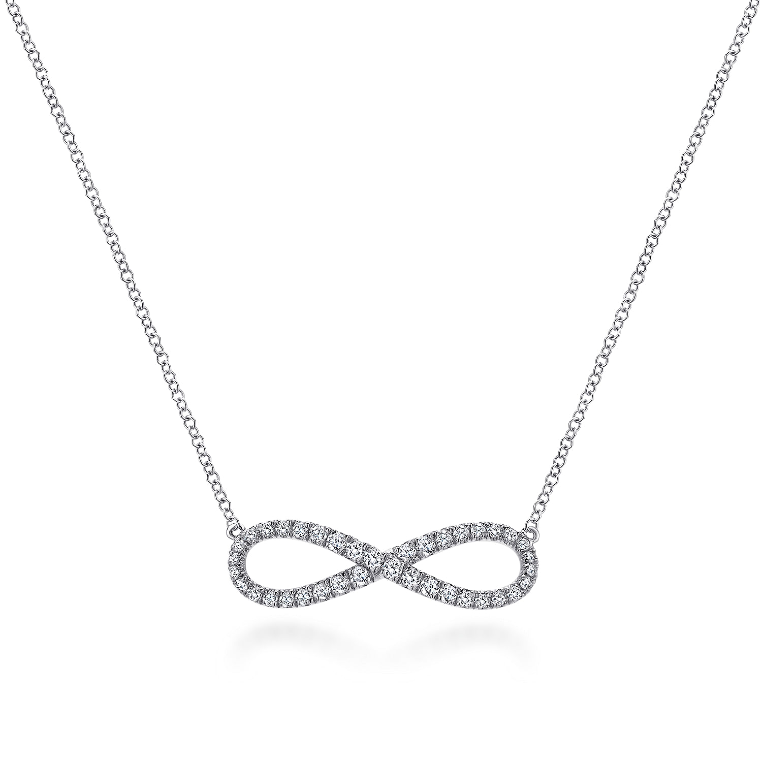 Gabriel & Co. 14K White Gold Diamond Infinity Necklace