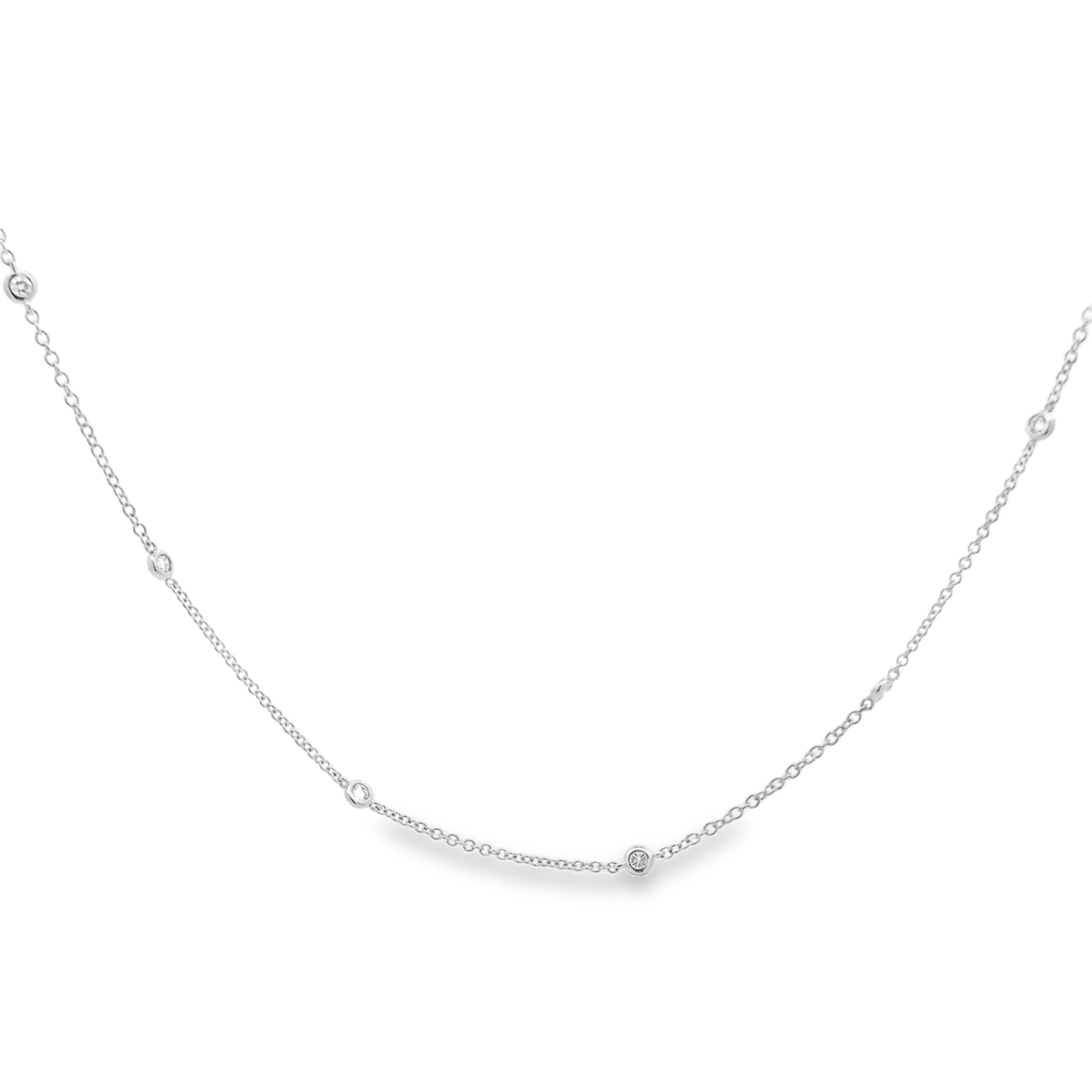 18K White Gold Diamonds By The Yard Necklace