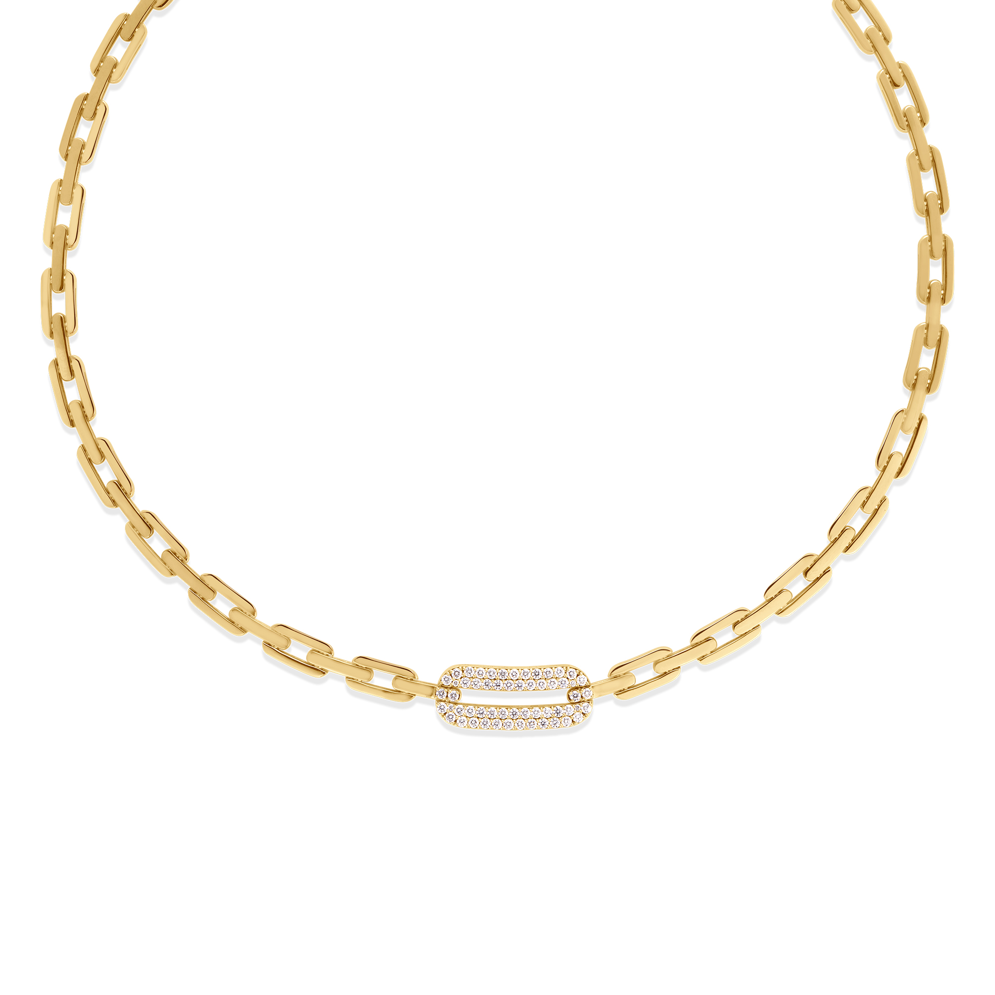 Roberto Coin 18K Yellow Gold Navarra Diamond Link Necklace