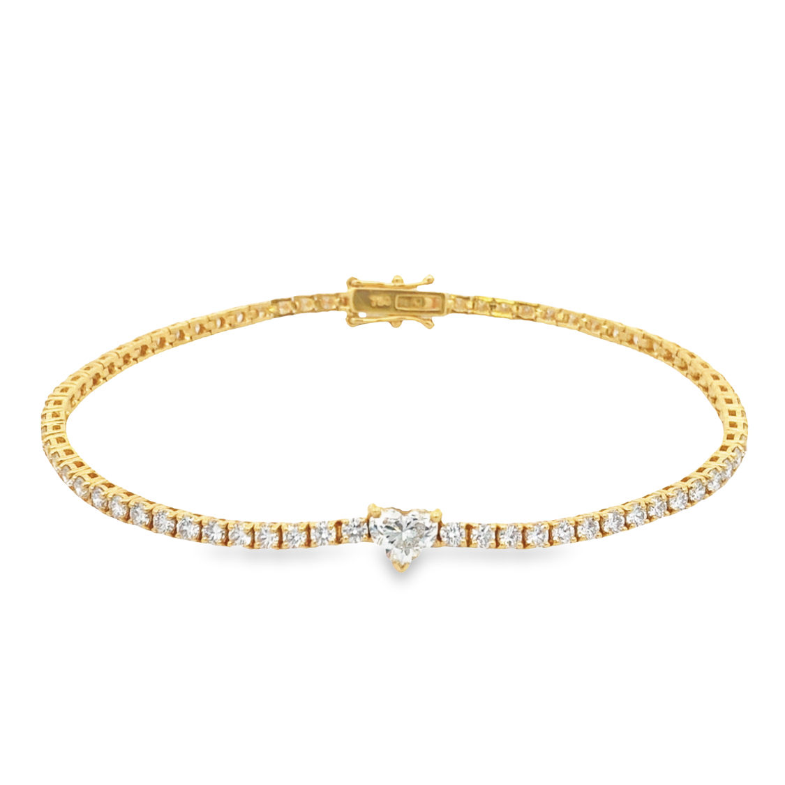 Norman Silverman 18K Yellow Gold Accent Diamond Tennis Bracelet