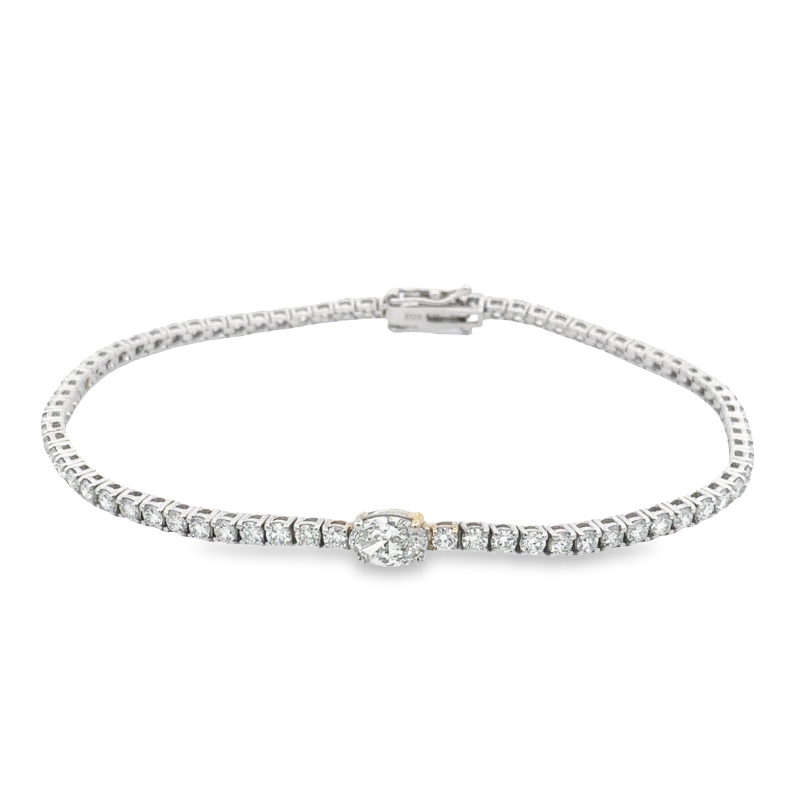 Norman Silverman 18K White Gold Accent Diamond Tennis Bracelet