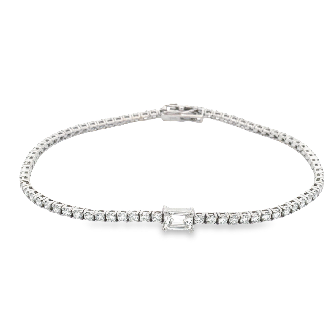 Norman Silverman 18K White Gold Accent Tennis Bracelet