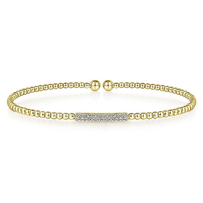 Gabriel & Co. 14K Yellow Gold Bujukan Bead Cuff Bracelet