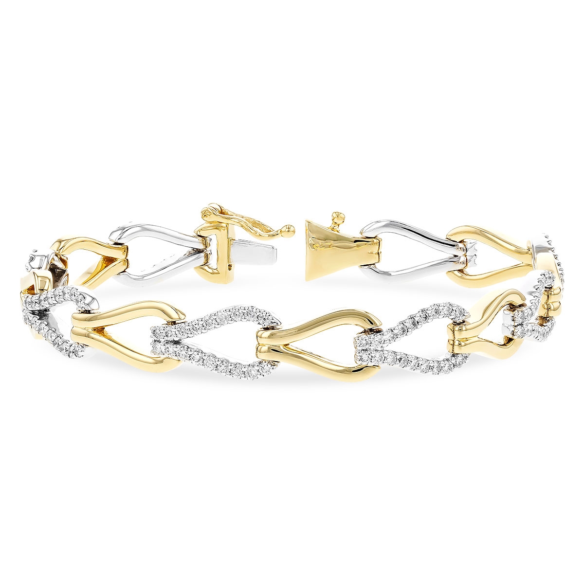 Allison Kaufman 14K Two-Tone Diamond Link Bracelet