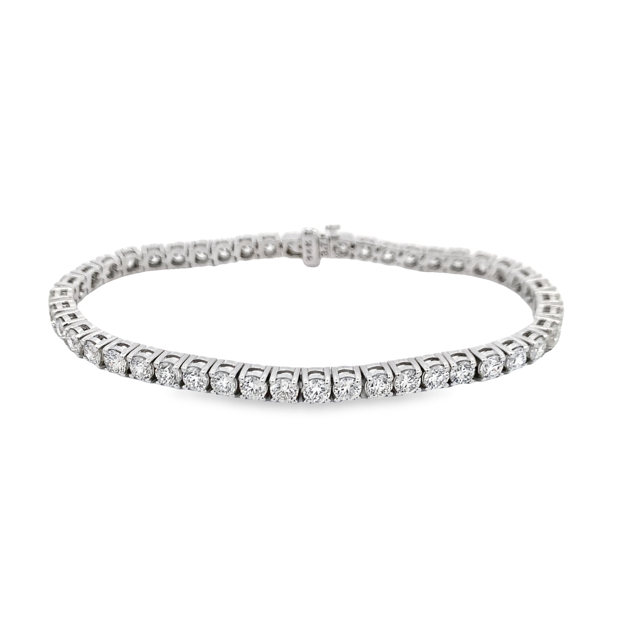 14K White Gold 8.21ct Diamond Tennis Bracelet