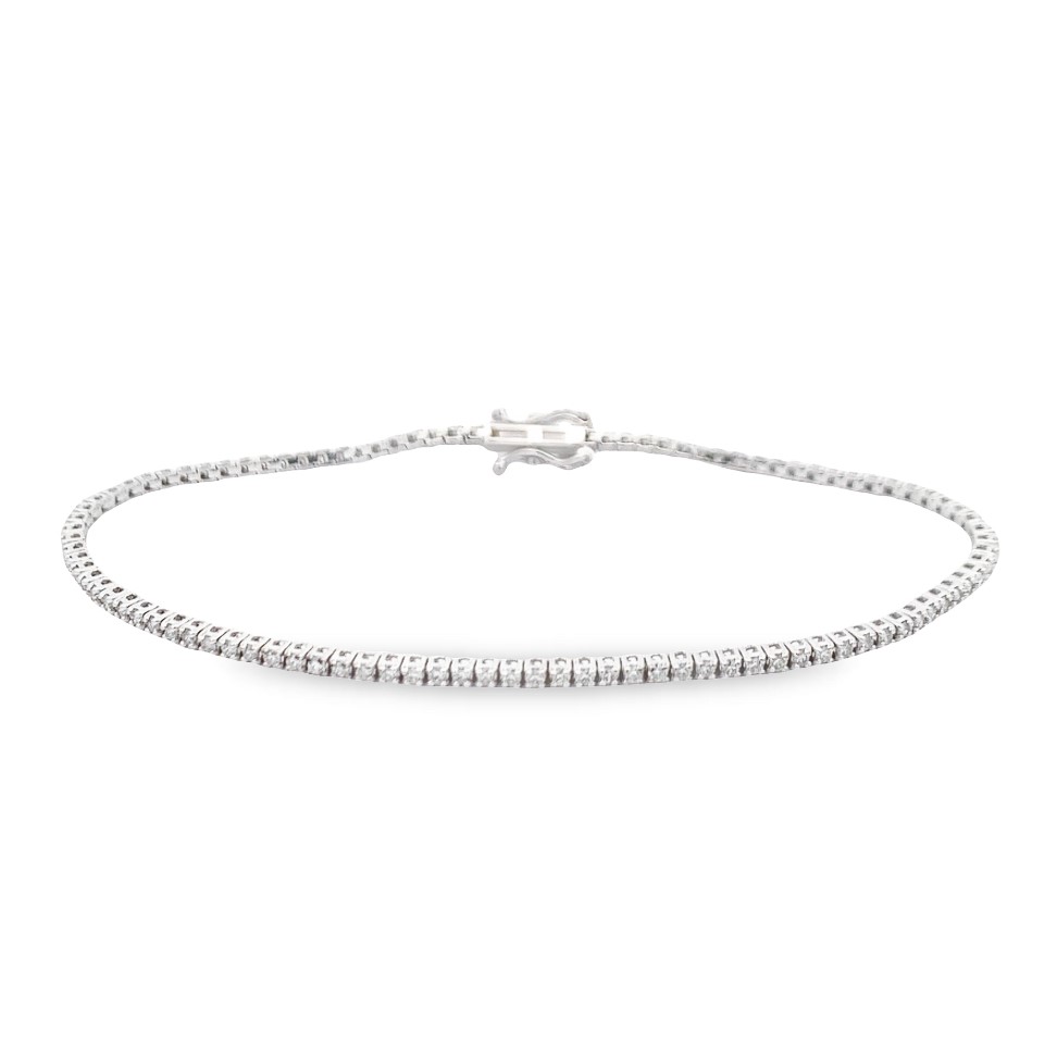 14K White Gold 1 Carat Diamond Tennis Bracelet