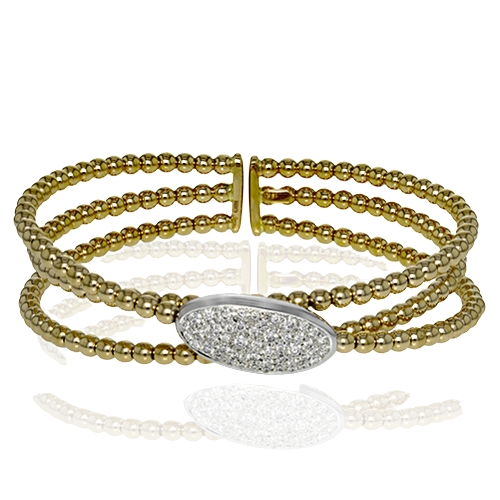 Simon G. 18K Two-Tone Diamond Crossover Bangle