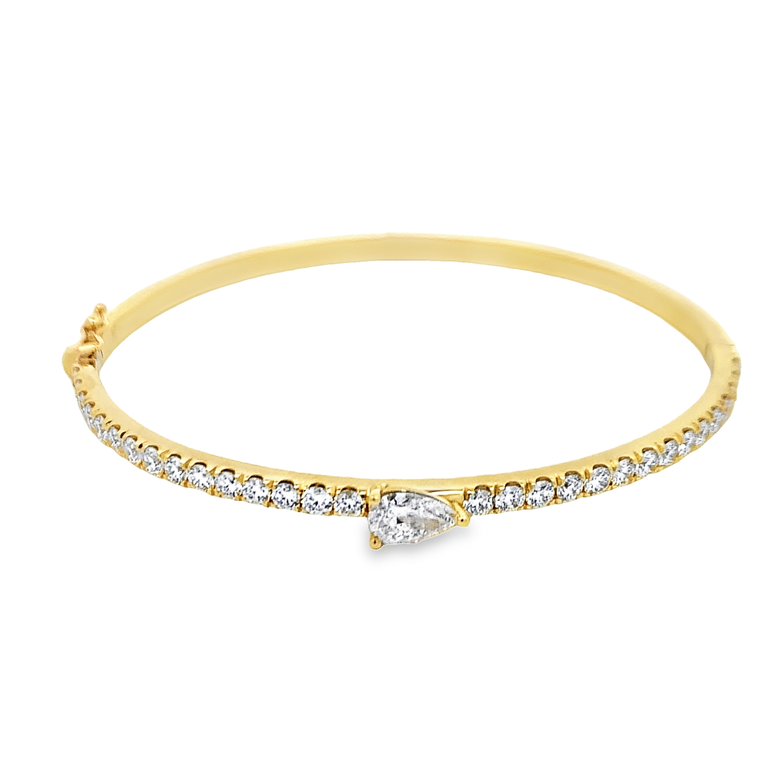 Norman Silverman 18K Yellow Gold Accent Diamond Bangle