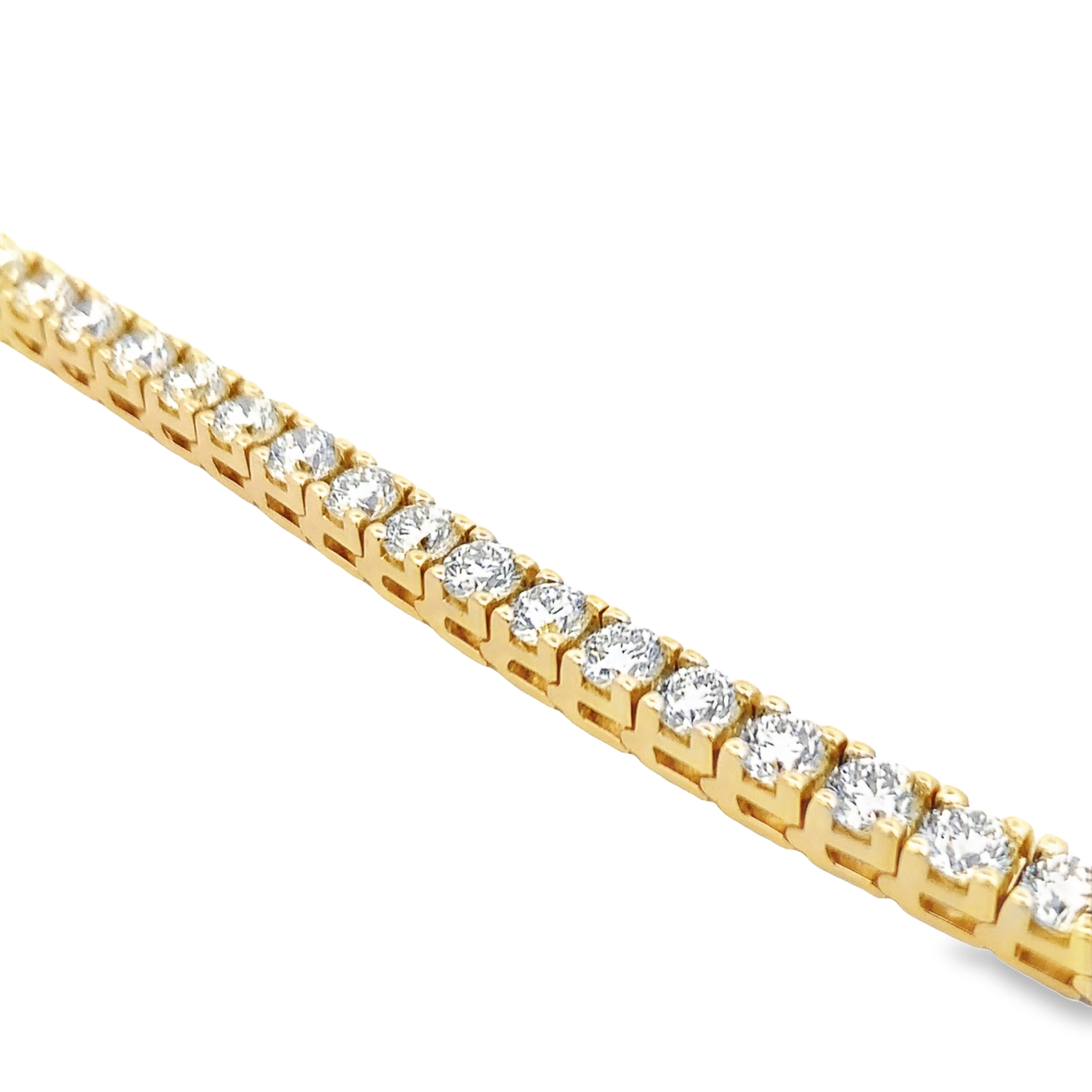 14K Yellow Gold 9.84ct Diamond Tennis Bracelet