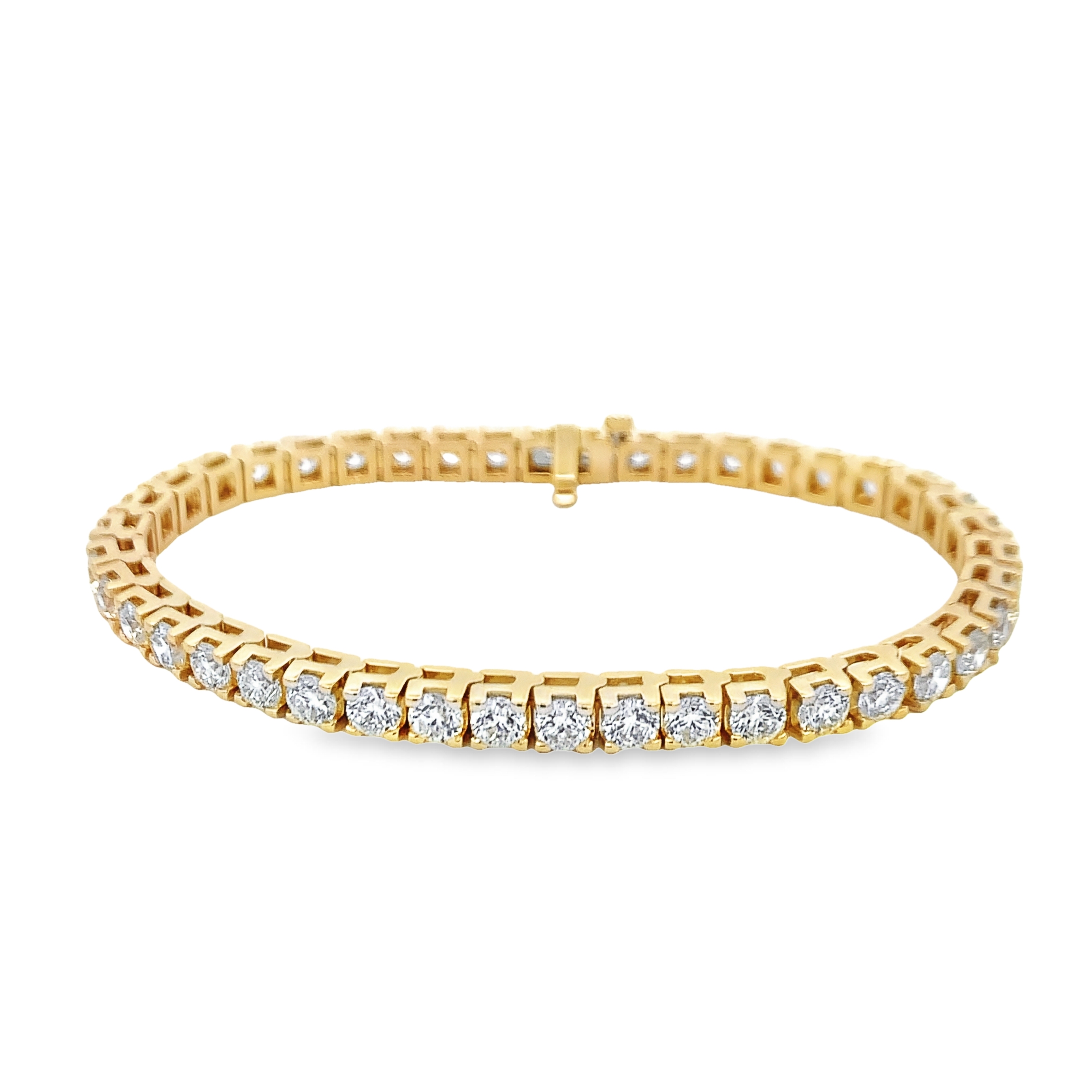 14K Yellow Gold 9.84ct Diamond Tennis Bracelet