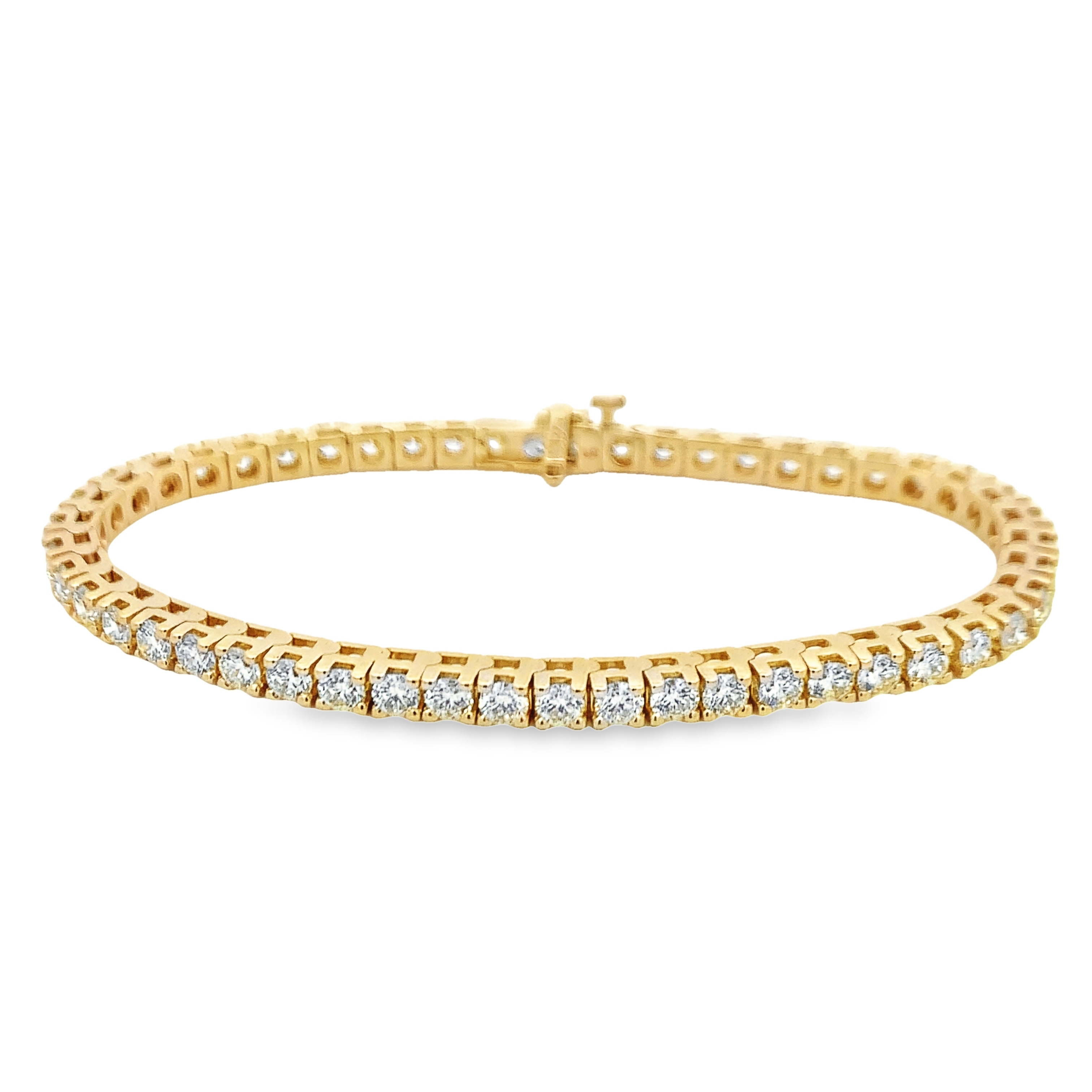 14K Yellow Gold 6 Carat Diamond Tennis Bracelet