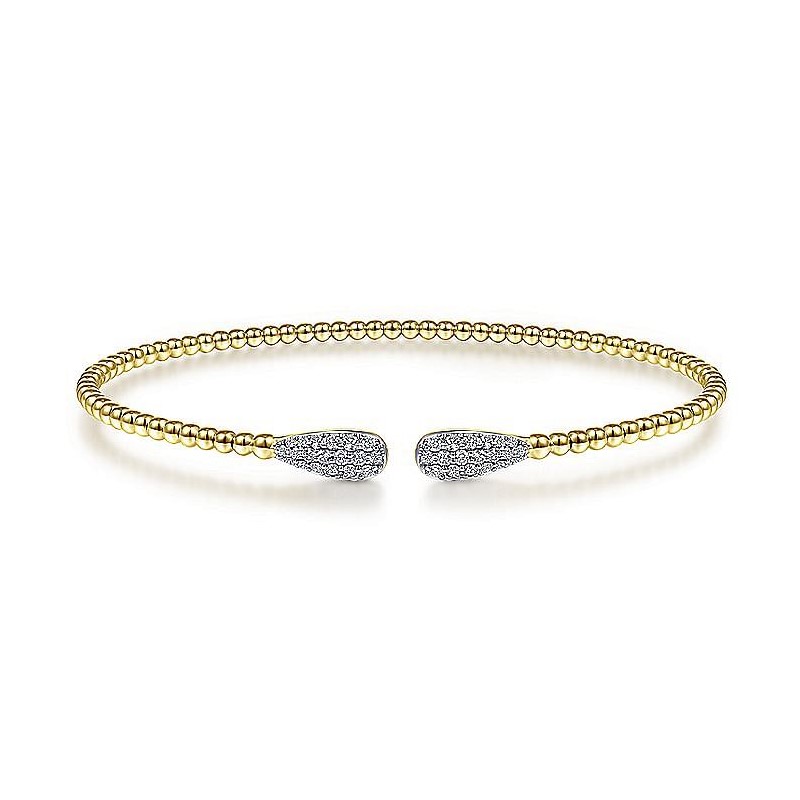 Gabriel & Co. 14K Yellow Gold Diamond Teardrop Bangle