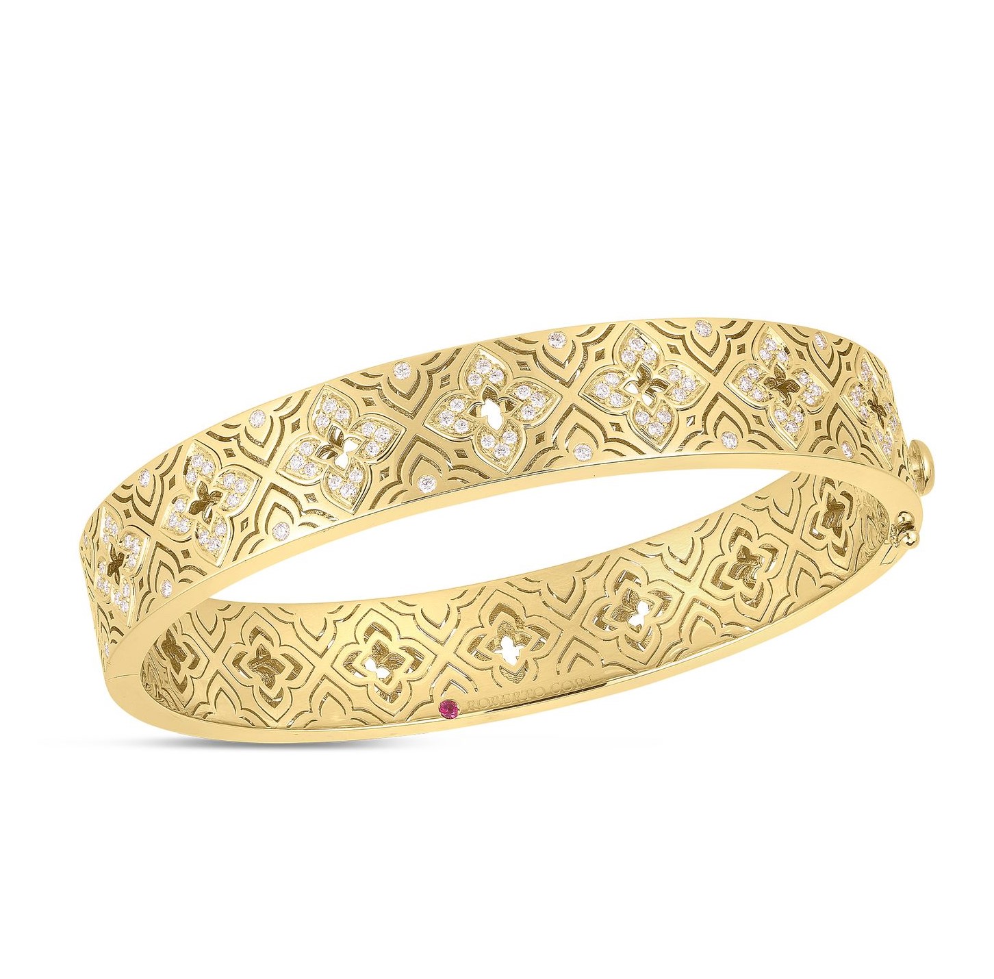 Roberto Coin 18K Yellow Gold Veneitan Princess Diamond Bangle