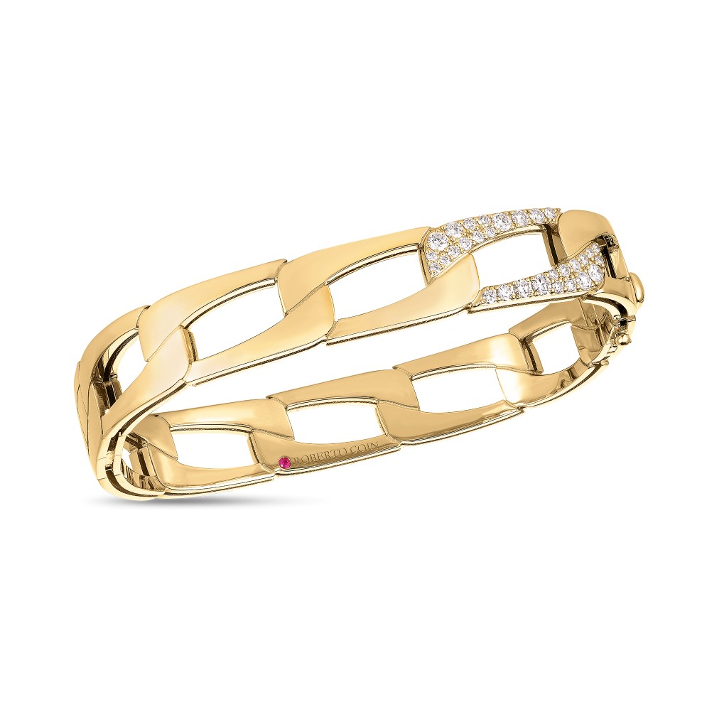 Roberto Coin 18K Yellow Gold Navarra Diamond Chain Bangle