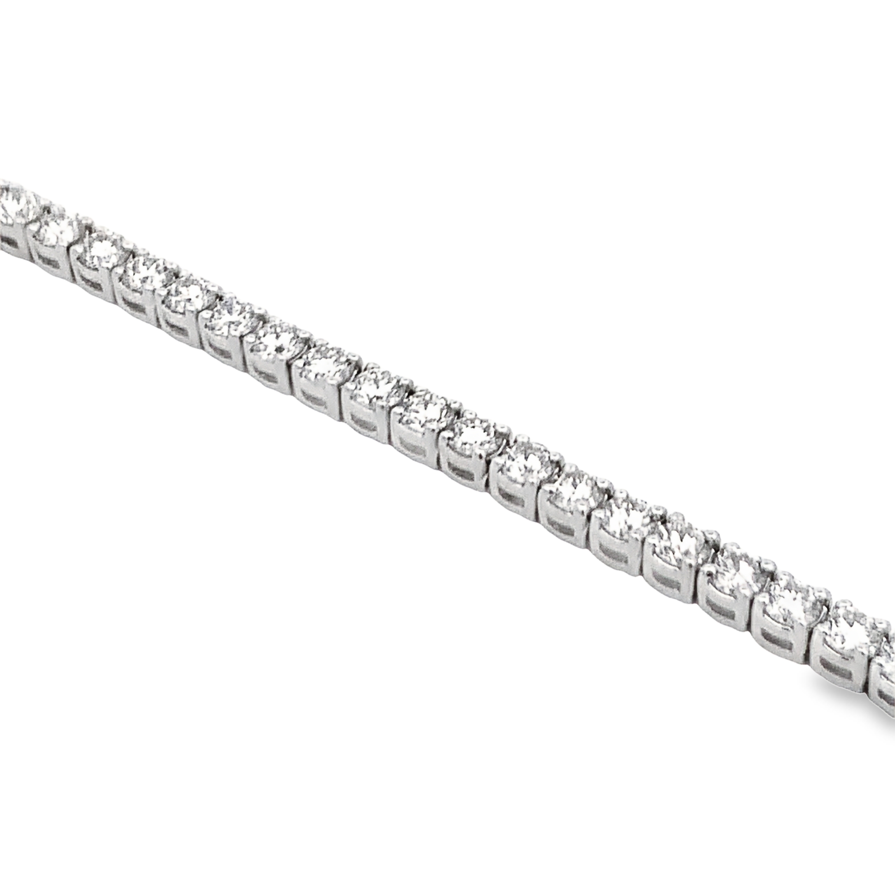 14K White Gold 4-Carat Diamond Tennis Bracelet